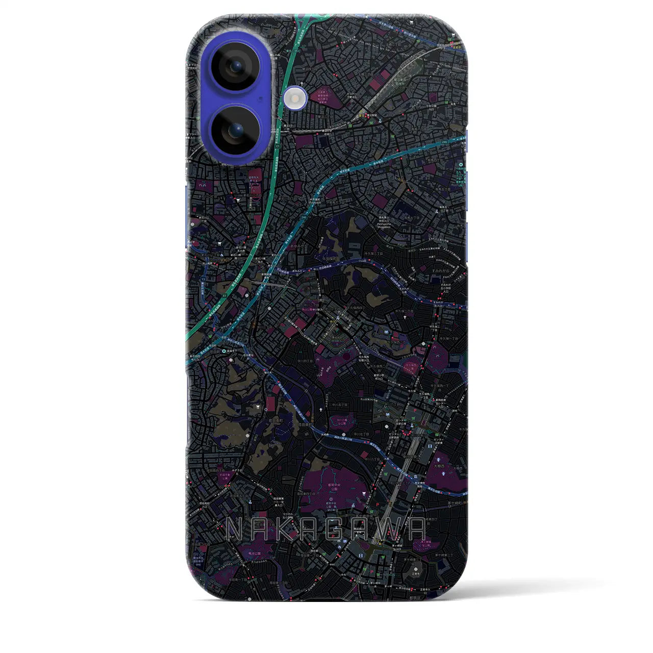 【中川(神奈川県)】地図柄iPhoneケース(バックカバータイプ)