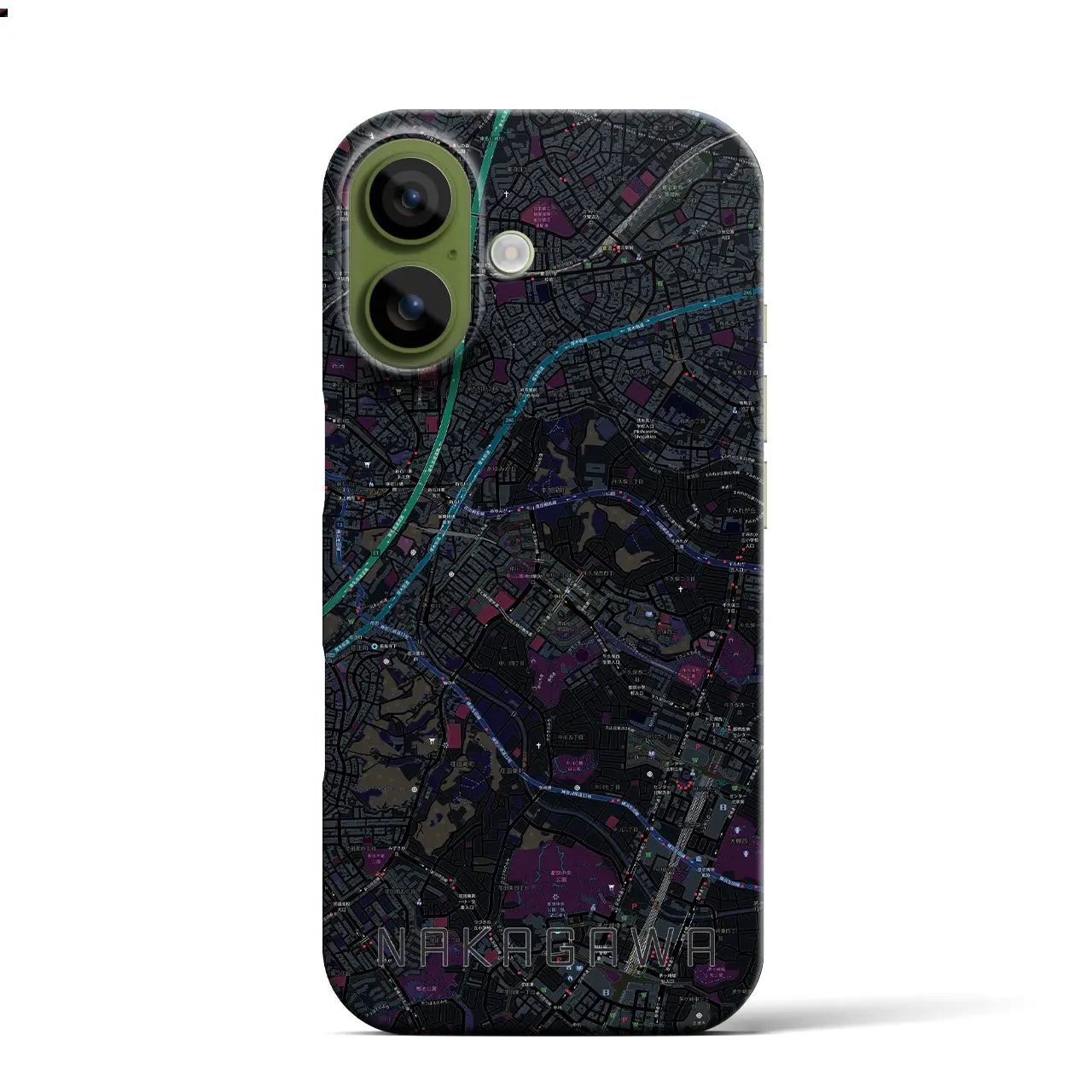 【中川(神奈川県)】地図柄iPhoneケース(バックカバータイプ)