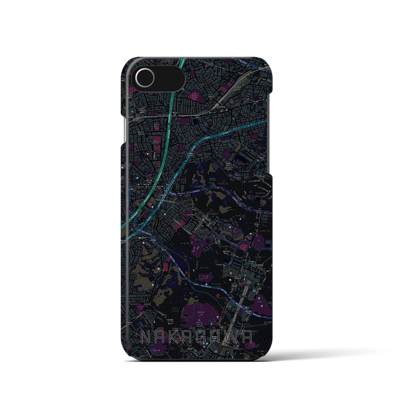 【中川(神奈川県)】地図柄iPhoneケース(バックカバータイプ)