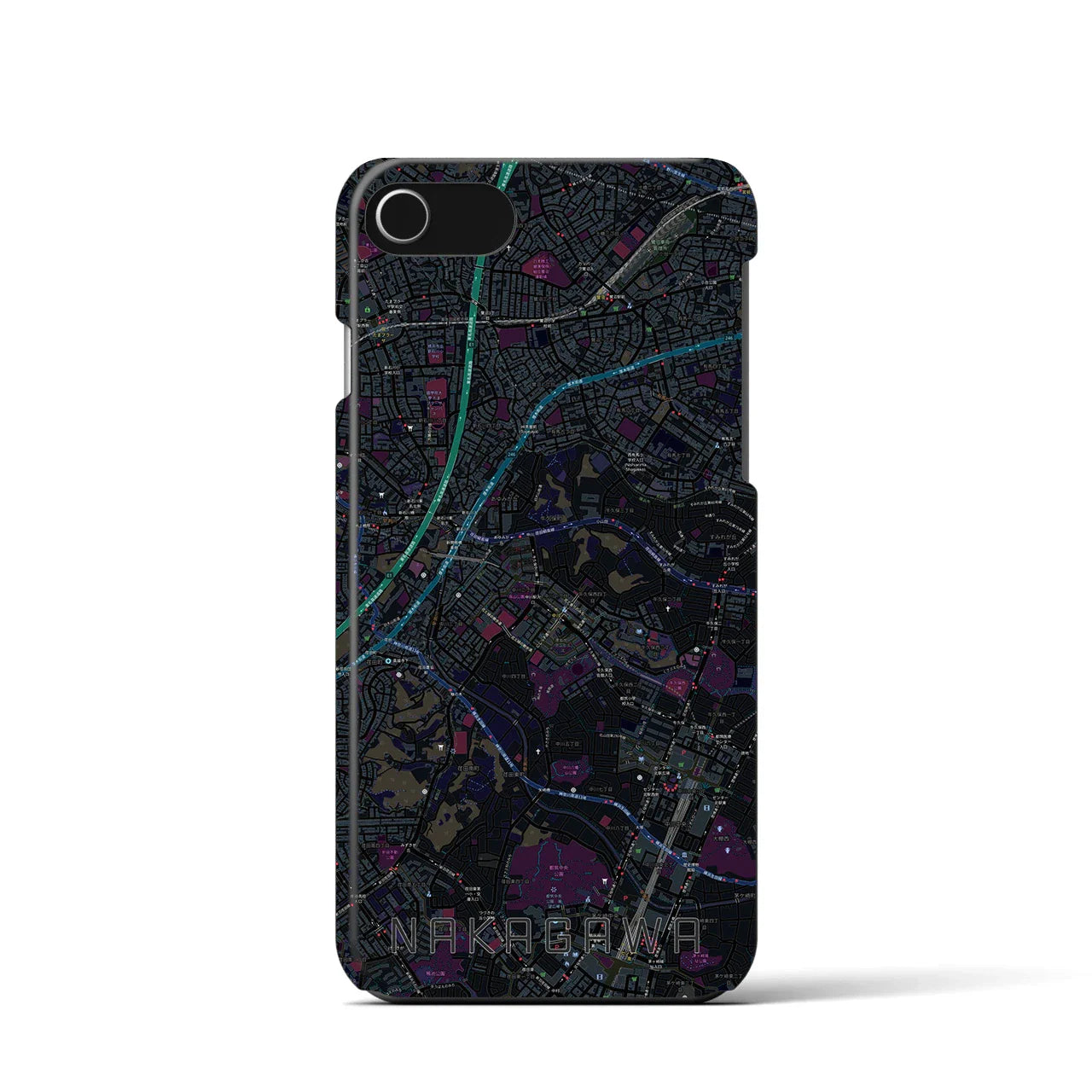 【中川(神奈川県)】地図柄iPhoneケース(バックカバータイプ)