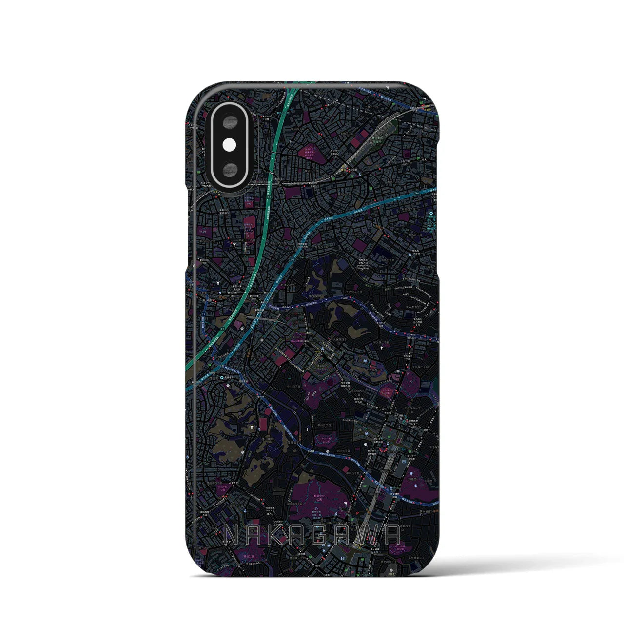 【中川(神奈川県)】地図柄iPhoneケース(バックカバータイプ)