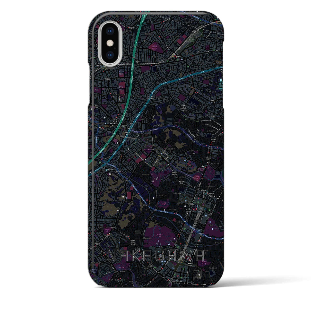 【中川(神奈川県)】地図柄iPhoneケース(バックカバータイプ)