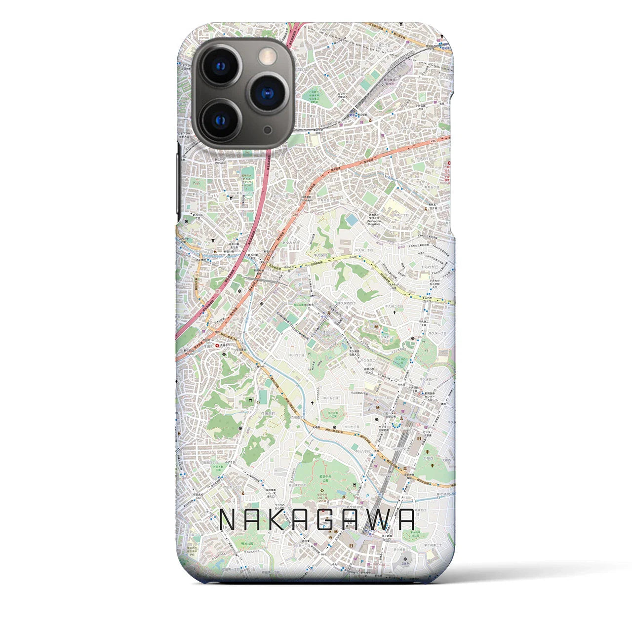 【中川(神奈川県)】地図柄iPhoneケース(バックカバータイプ)