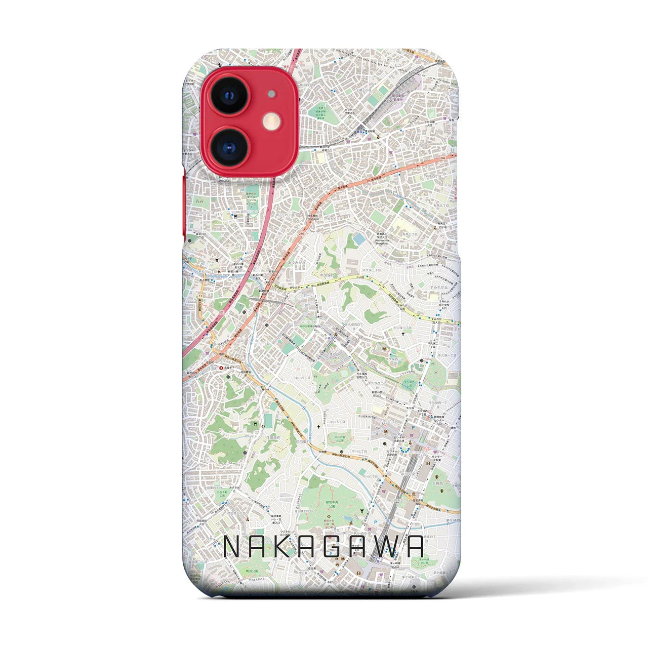【中川(神奈川県)】地図柄iPhoneケース(バックカバータイプ)