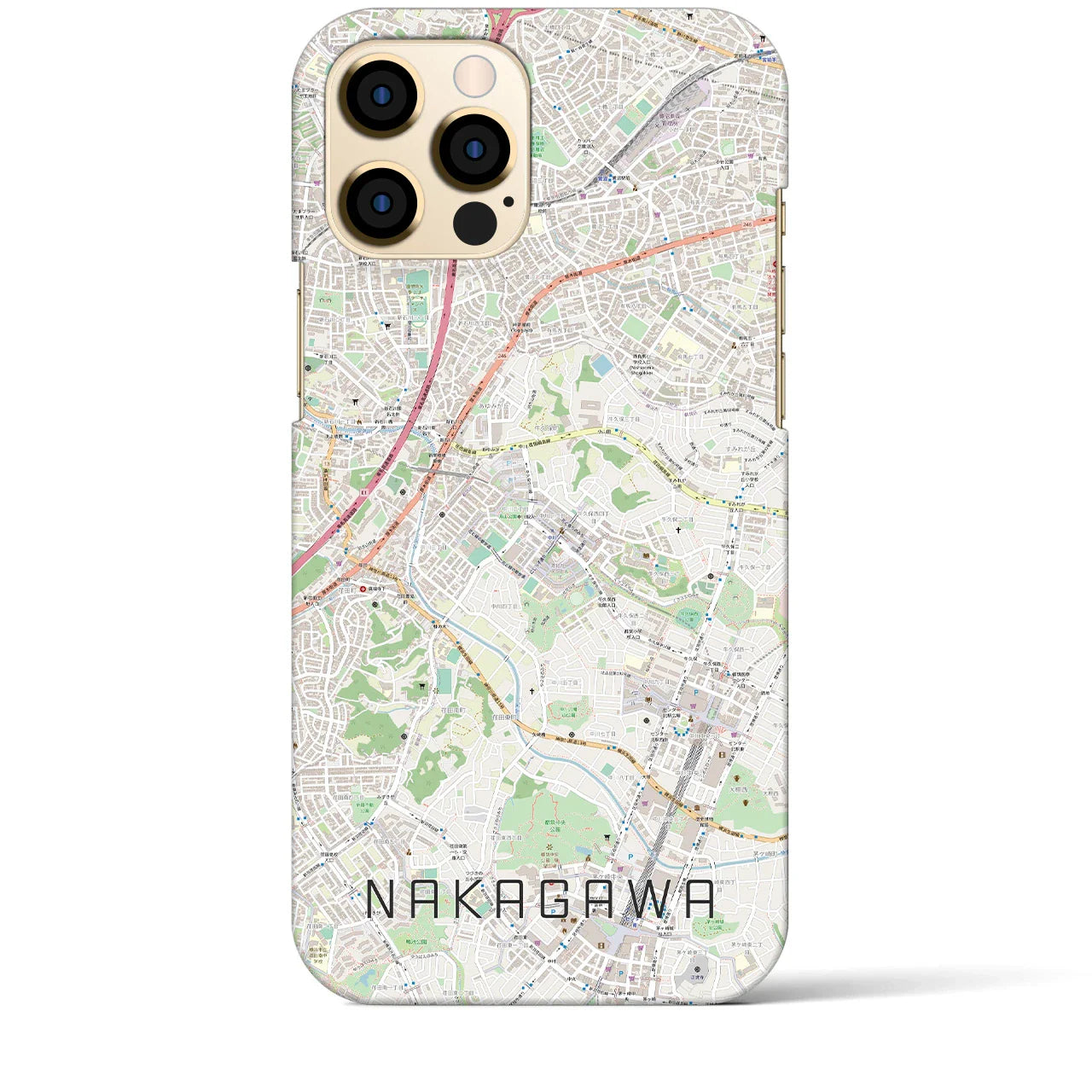 【中川(神奈川県)】地図柄iPhoneケース(バックカバータイプ)