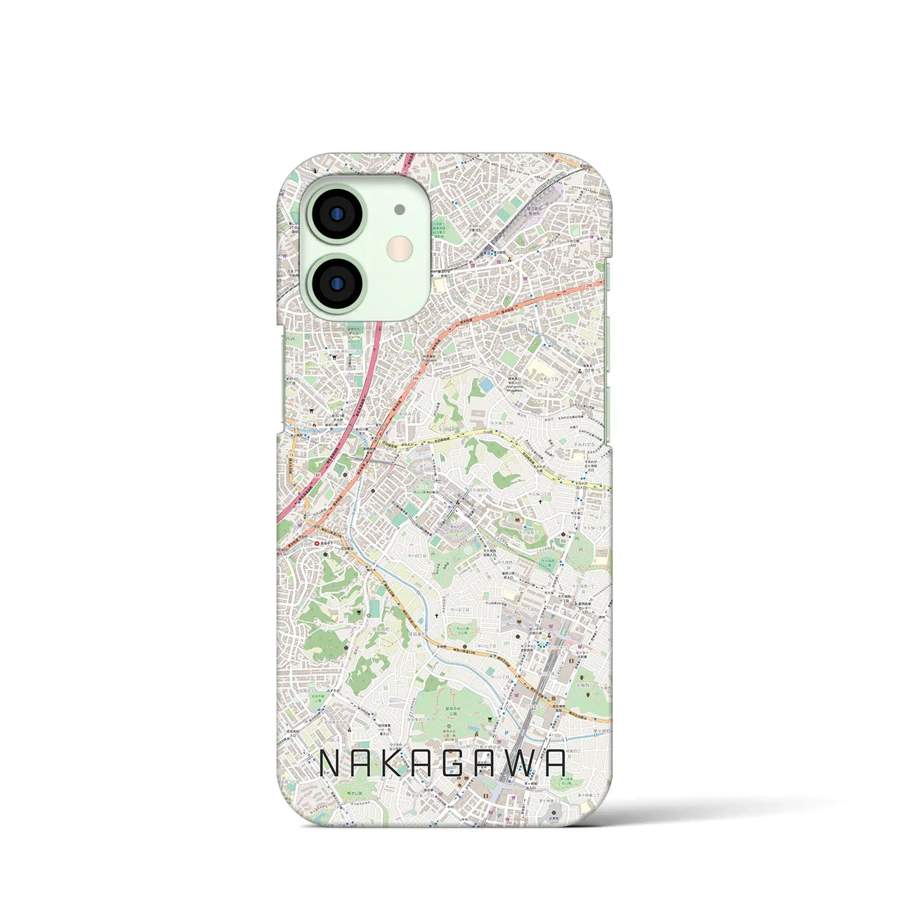 【中川(神奈川県)】地図柄iPhoneケース(バックカバータイプ)