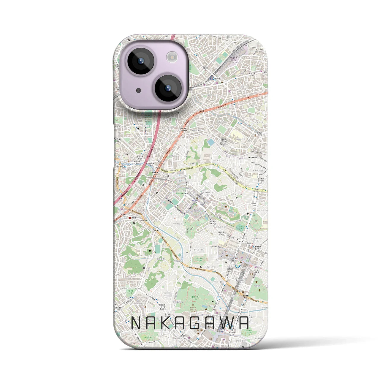 【中川(神奈川県)】地図柄iPhoneケース(バックカバータイプ)