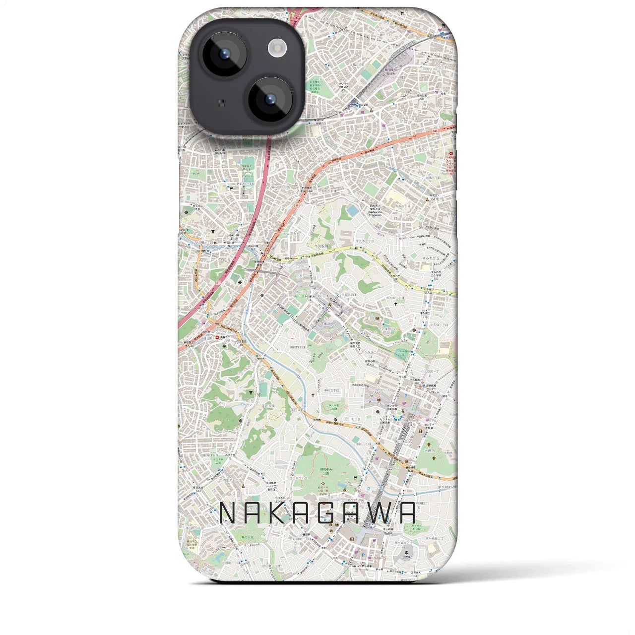 【中川(神奈川県)】地図柄iPhoneケース(バックカバータイプ)