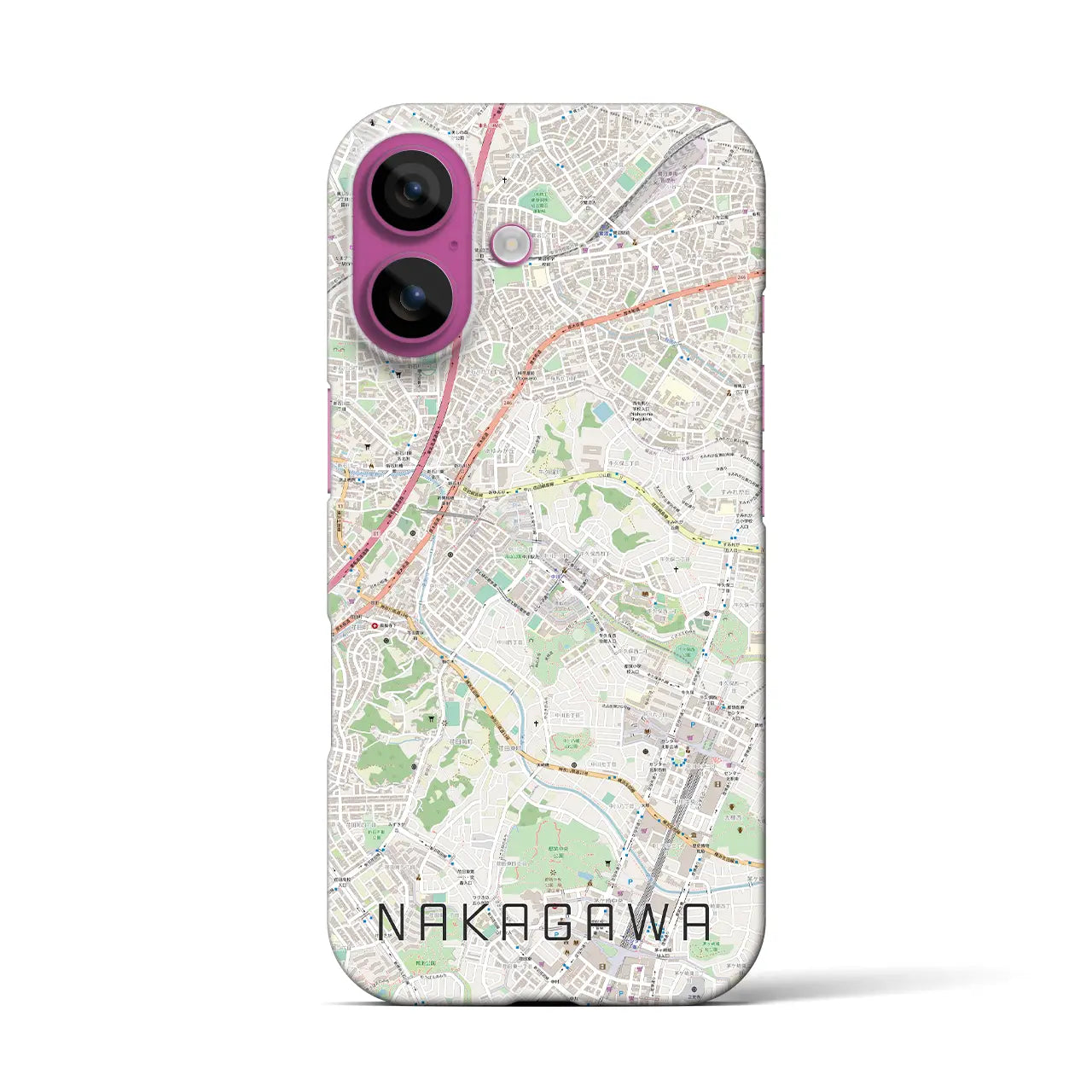 【中川(神奈川県)】地図柄iPhoneケース(バックカバータイプ)