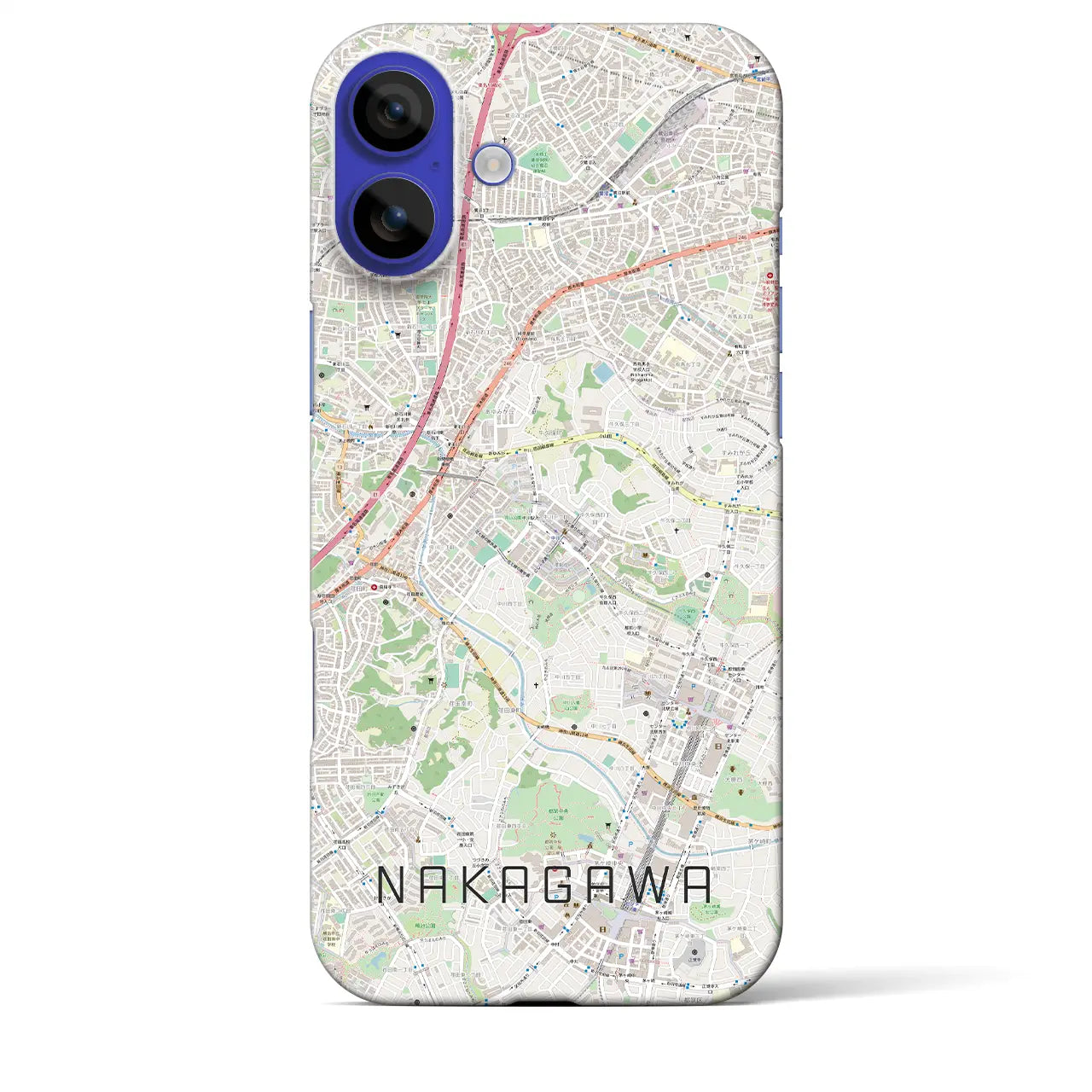 【中川(神奈川県)】地図柄iPhoneケース(バックカバータイプ)