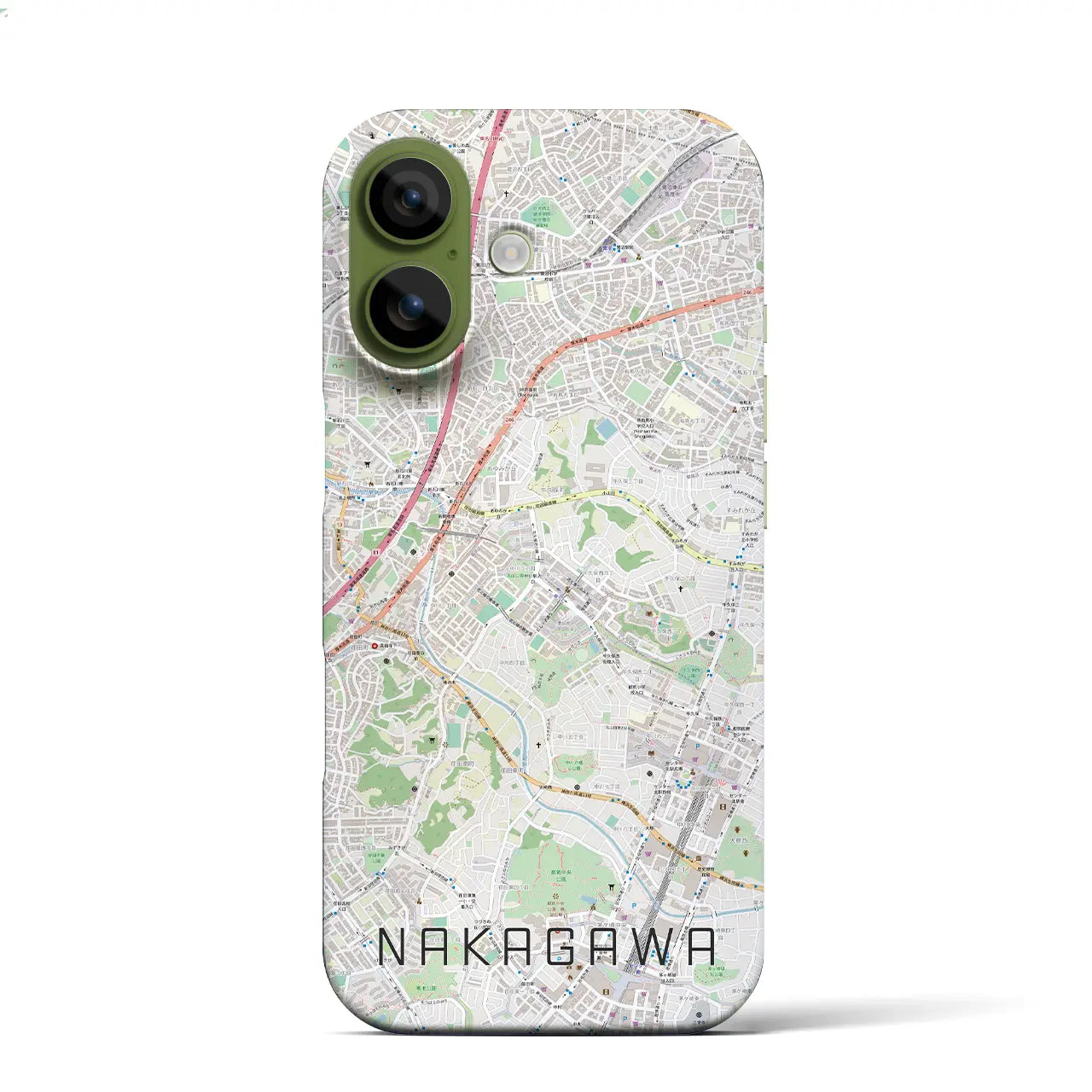 【中川(神奈川県)】地図柄iPhoneケース(バックカバータイプ)