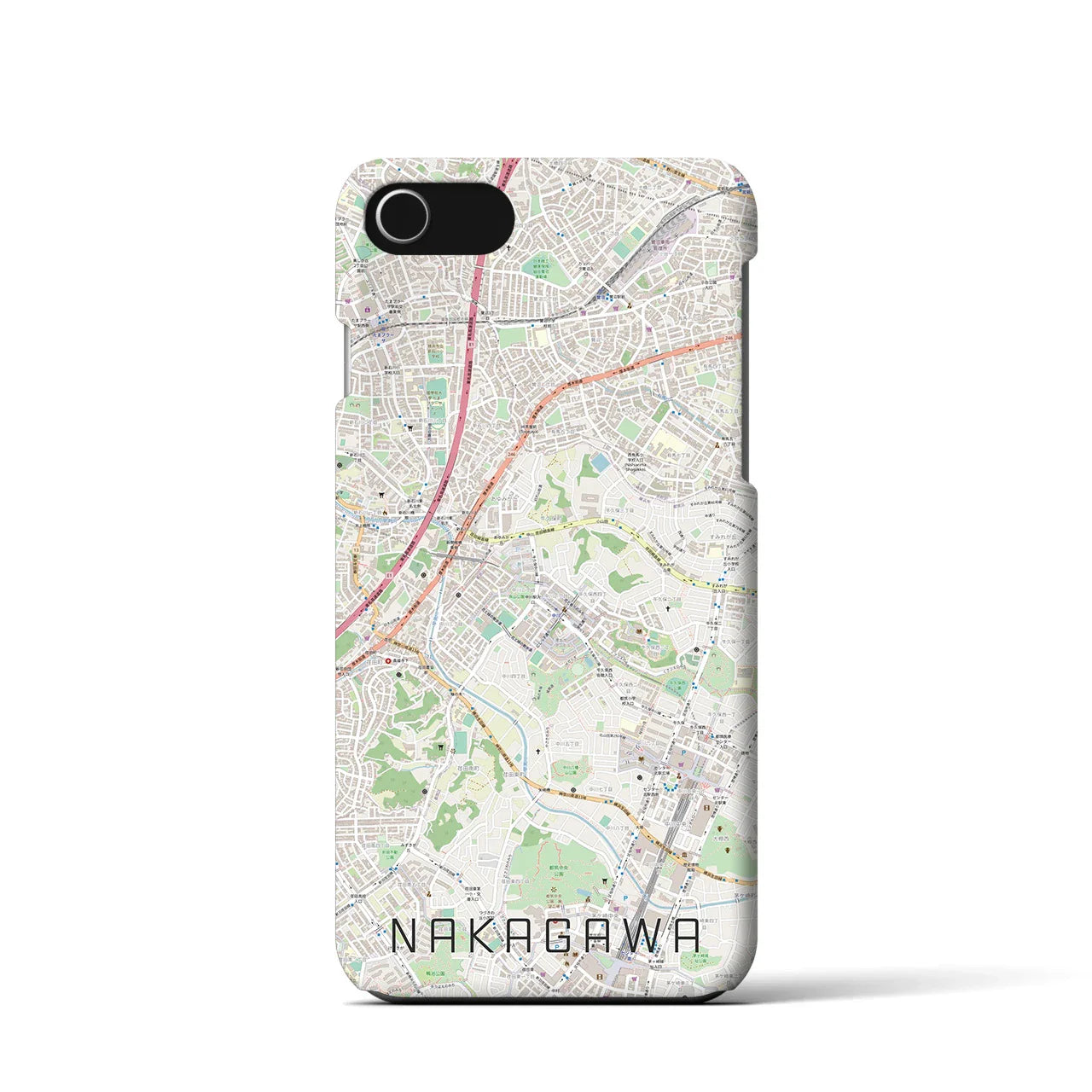 【中川(神奈川県)】地図柄iPhoneケース(バックカバータイプ)