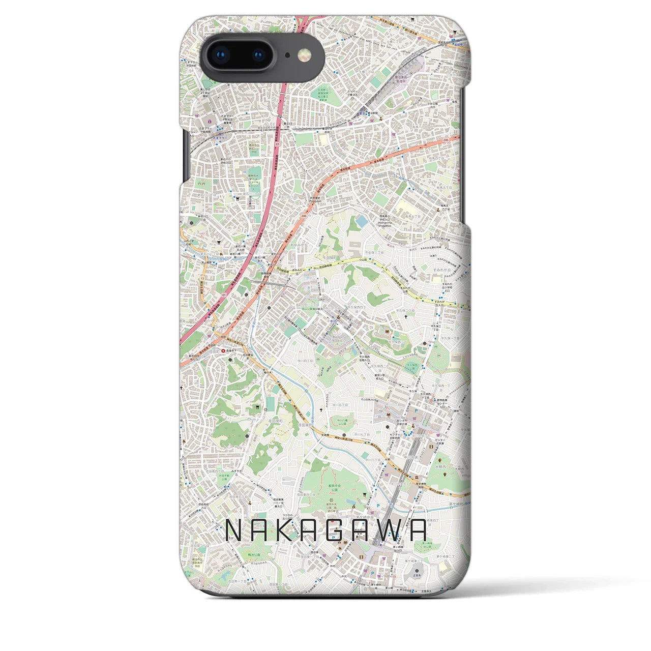 【中川(神奈川県)】地図柄iPhoneケース(バックカバータイプ)