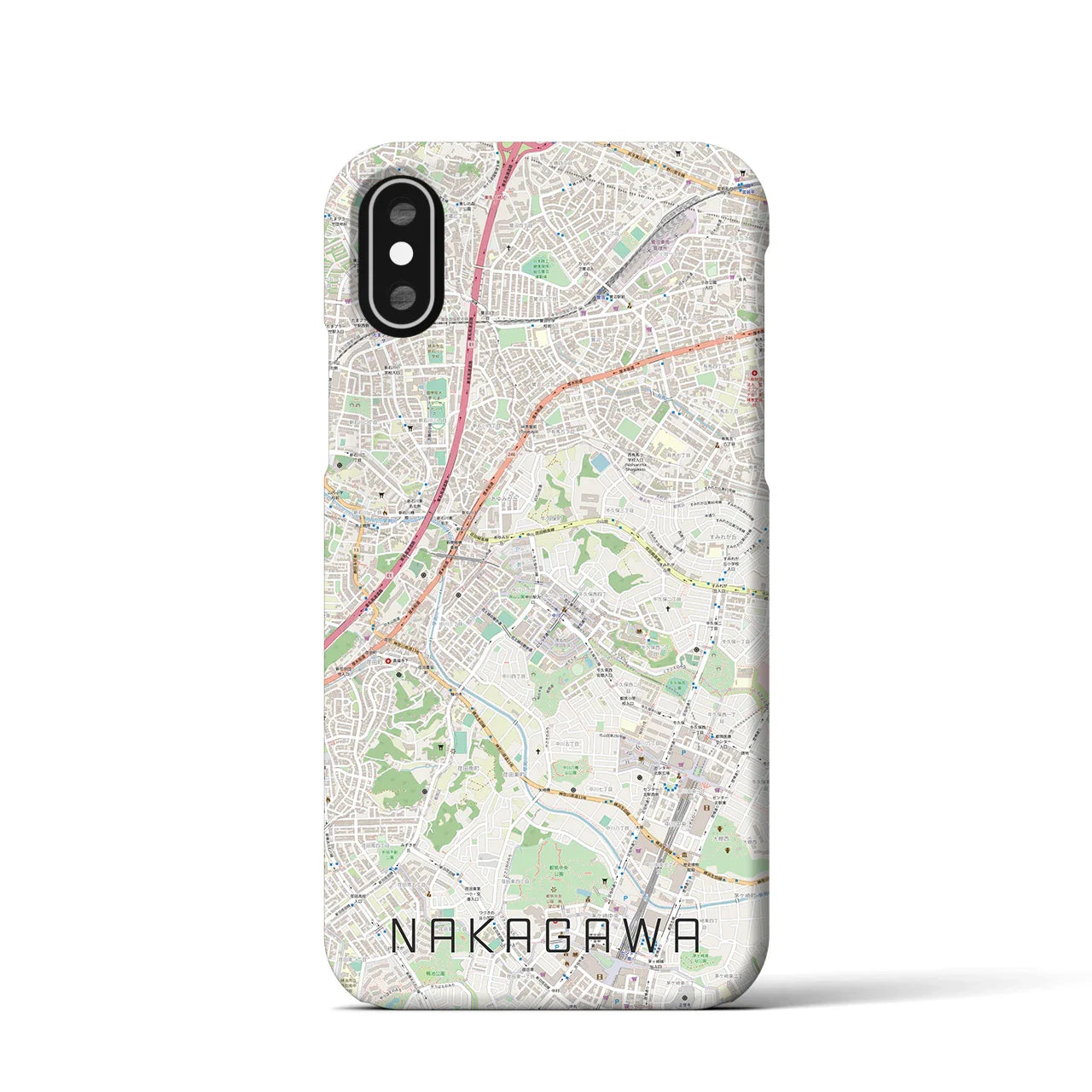 【中川(神奈川県)】地図柄iPhoneケース(バックカバータイプ)