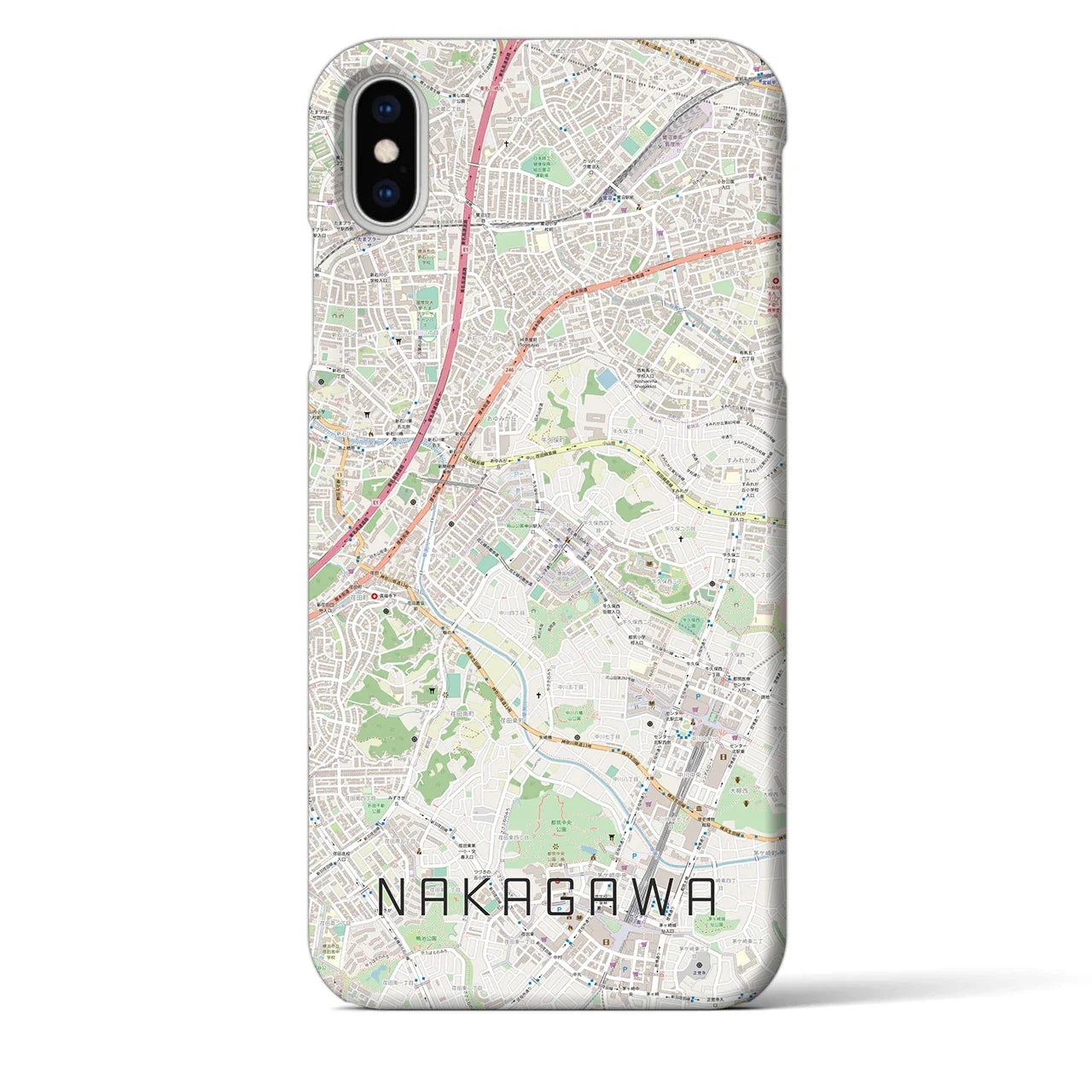 【中川(神奈川県)】地図柄iPhoneケース(バックカバータイプ)