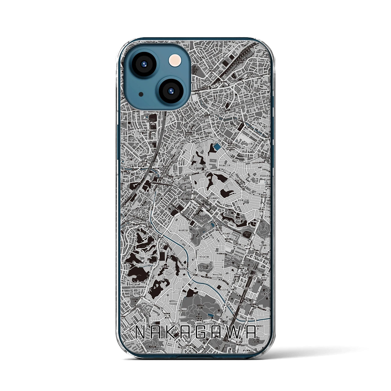 【中川(神奈川県)】地図柄iPhoneケース(クリアタイプ)