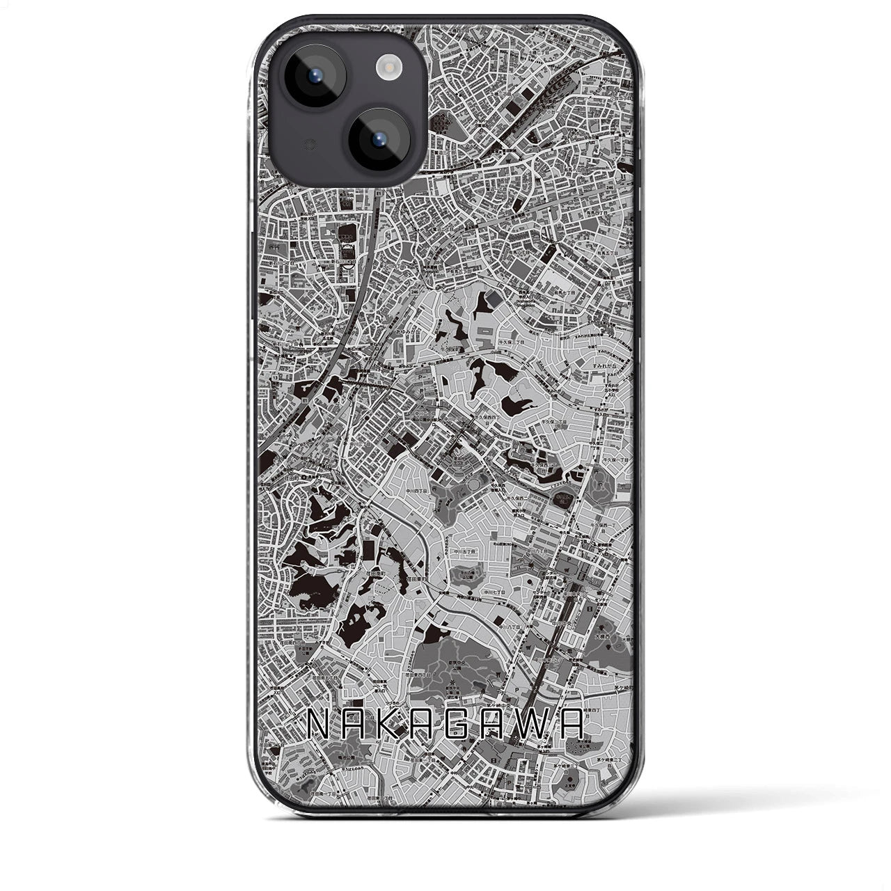 【中川(神奈川県)】地図柄iPhoneケース(クリアタイプ)