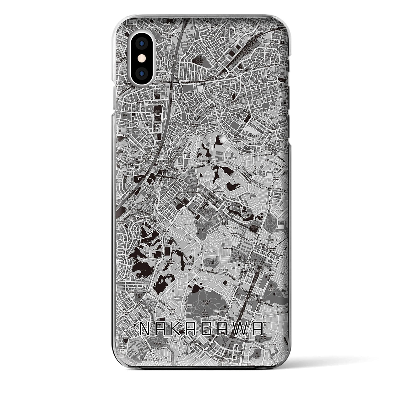 【中川(神奈川県)】地図柄iPhoneケース(クリアタイプ)