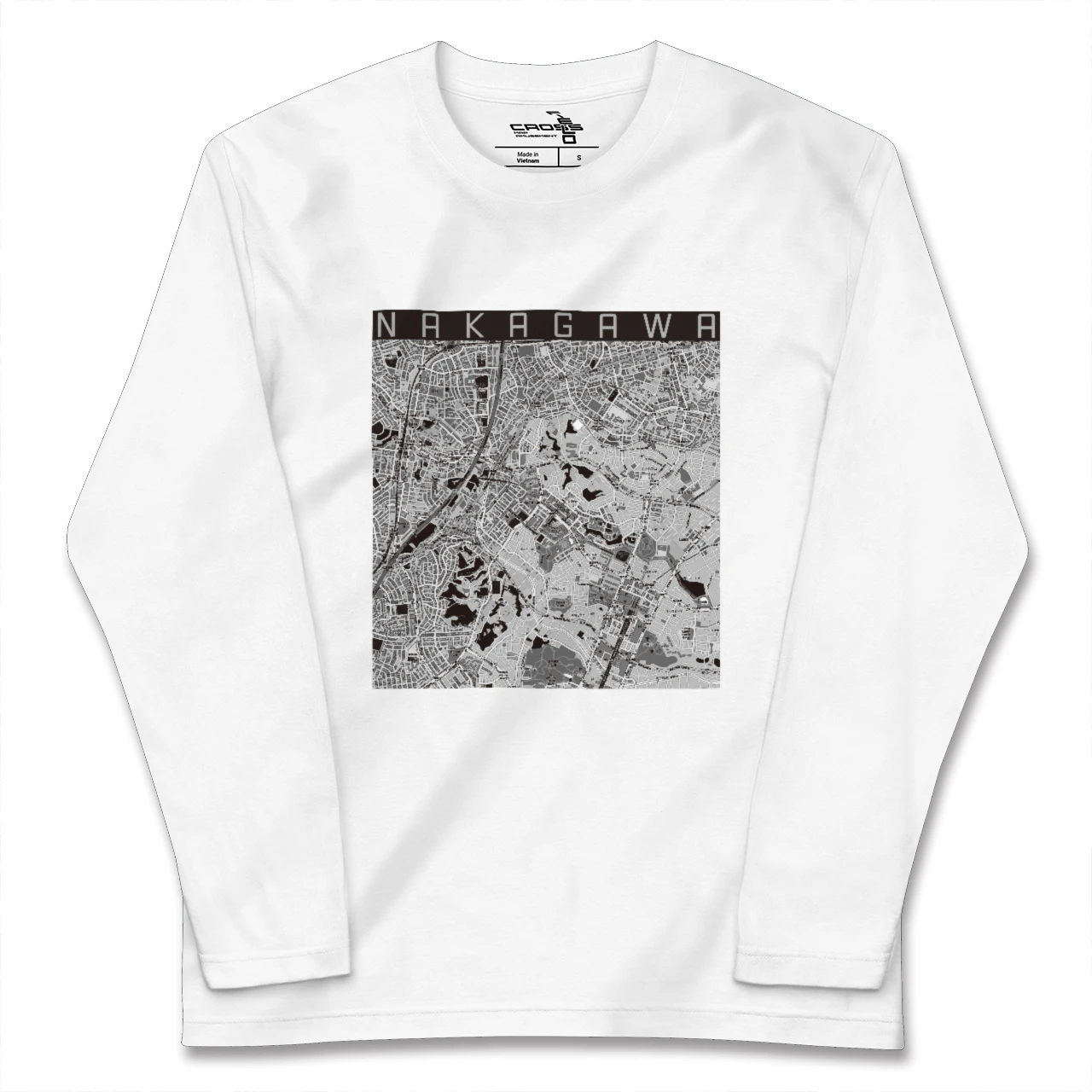 【中川(神奈川県)】地図柄ロングスリーブTシャツ