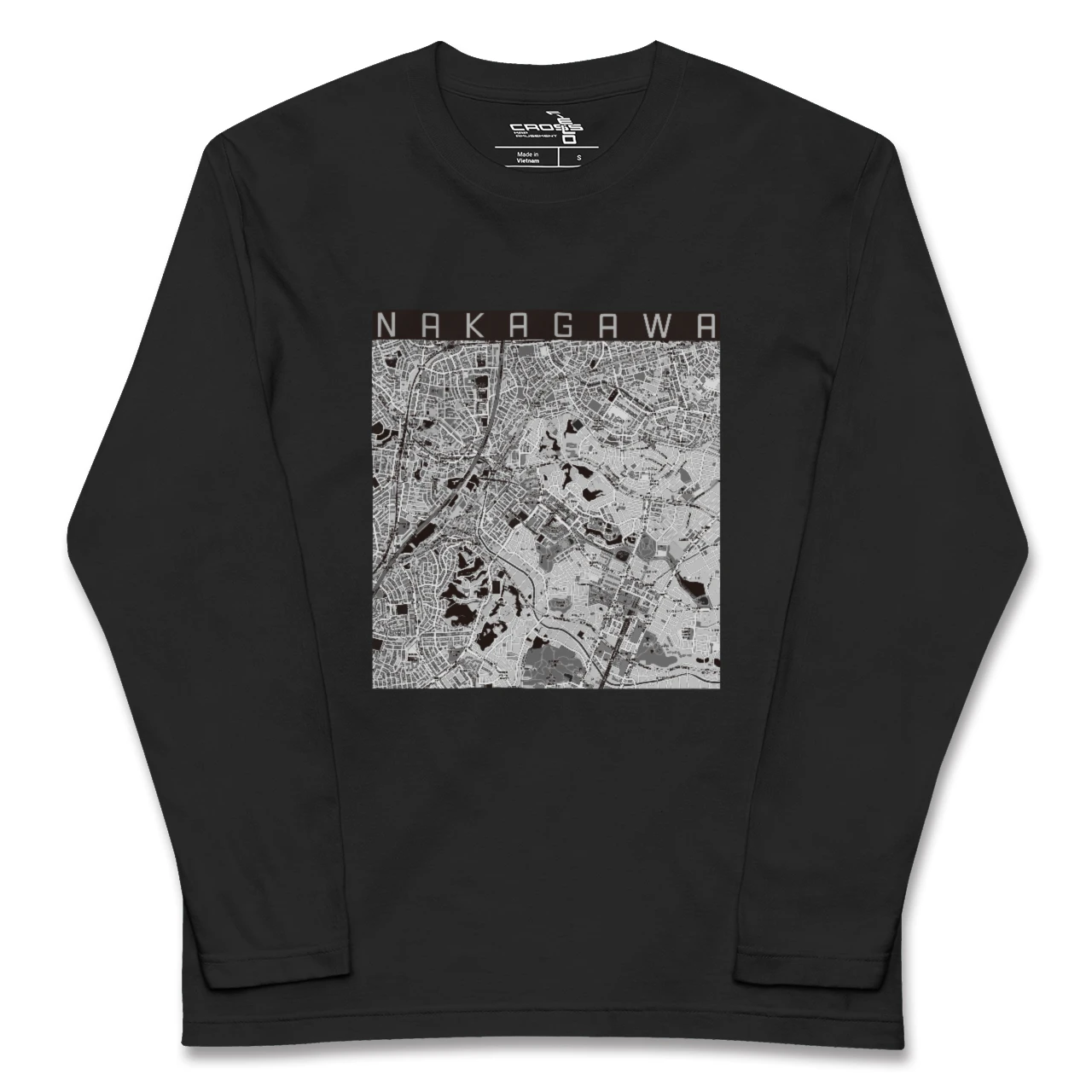 【中川(神奈川県)】地図柄ロングスリーブTシャツ