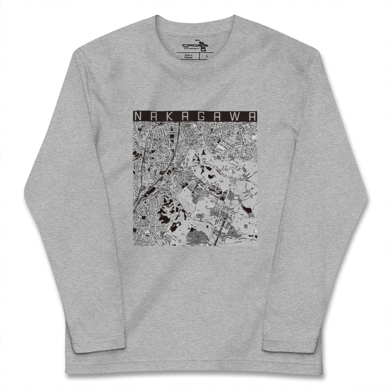 【中川(神奈川県)】地図柄ロングスリーブTシャツ