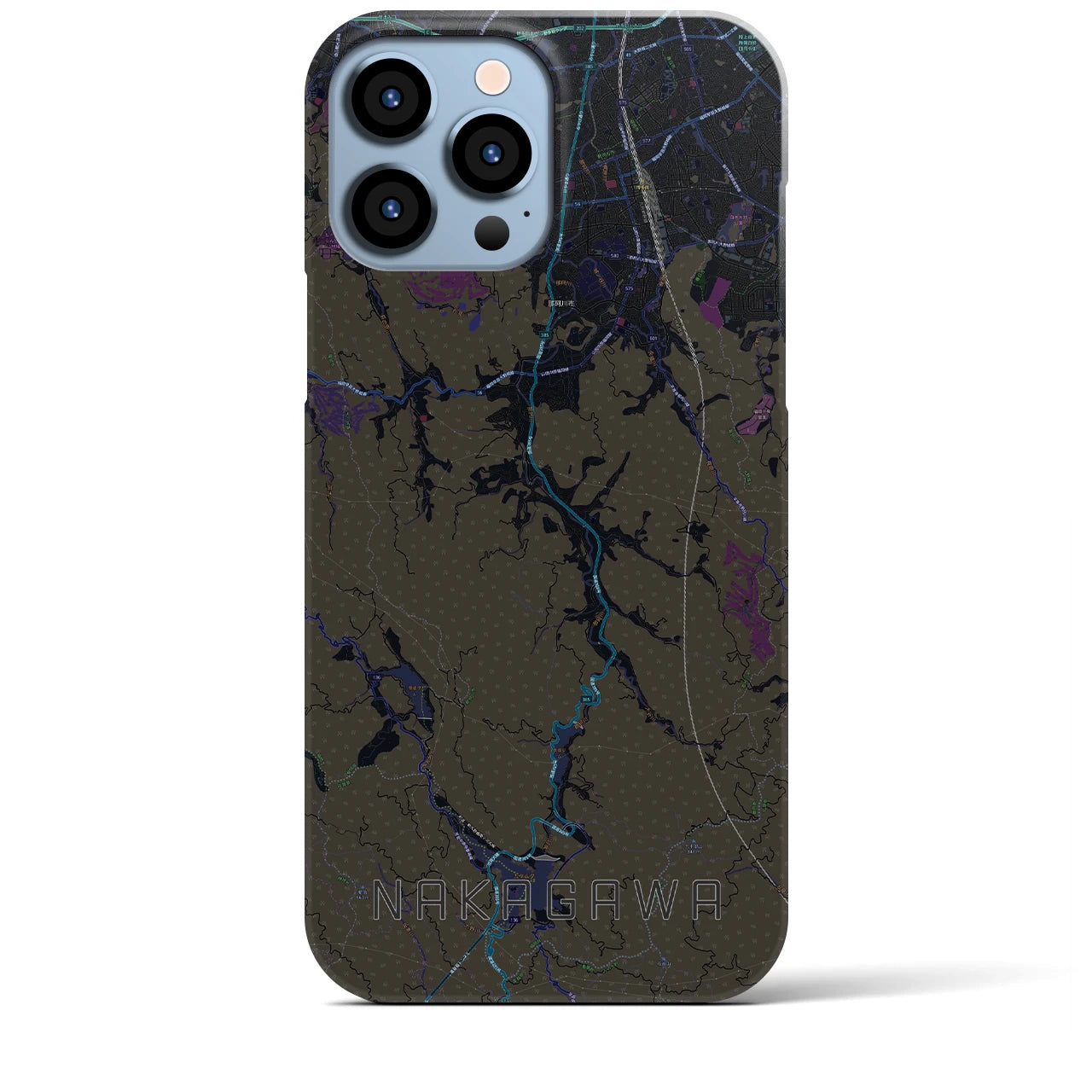 【那珂川(福岡県)】地図柄iPhoneケース(バックカバータイプ)