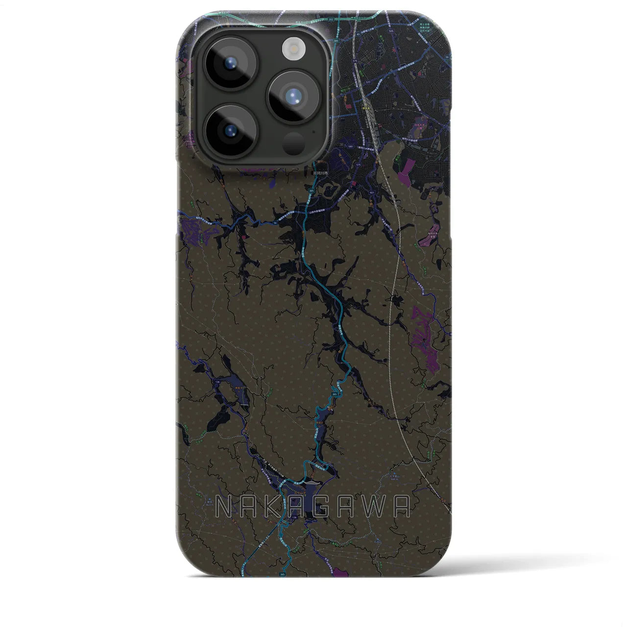 【那珂川(福岡県)】地図柄iPhoneケース(バックカバータイプ)