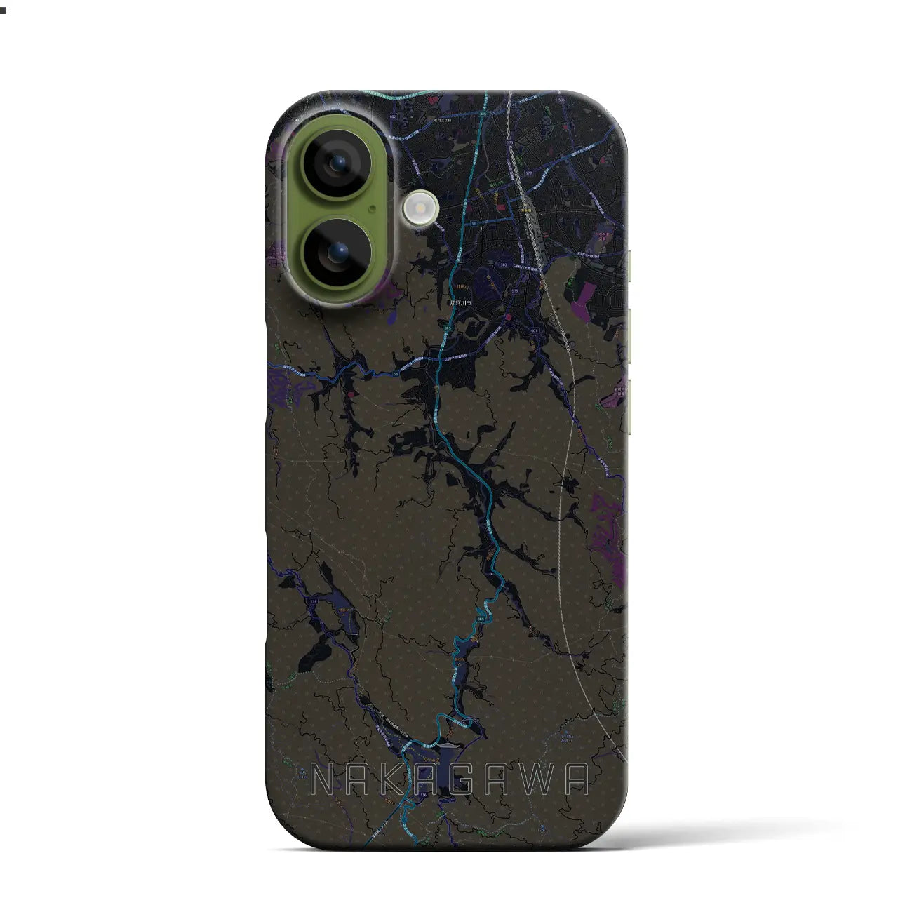 【那珂川(福岡県)】地図柄iPhoneケース(バックカバータイプ)