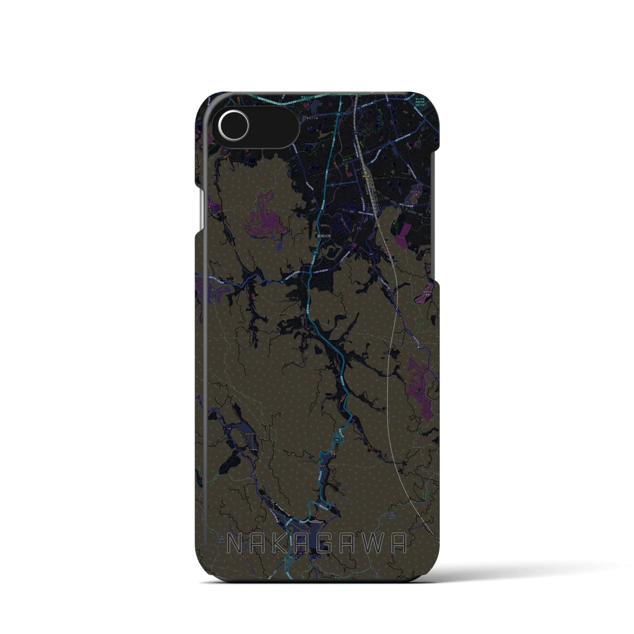 【那珂川(福岡県)】地図柄iPhoneケース(バックカバータイプ)