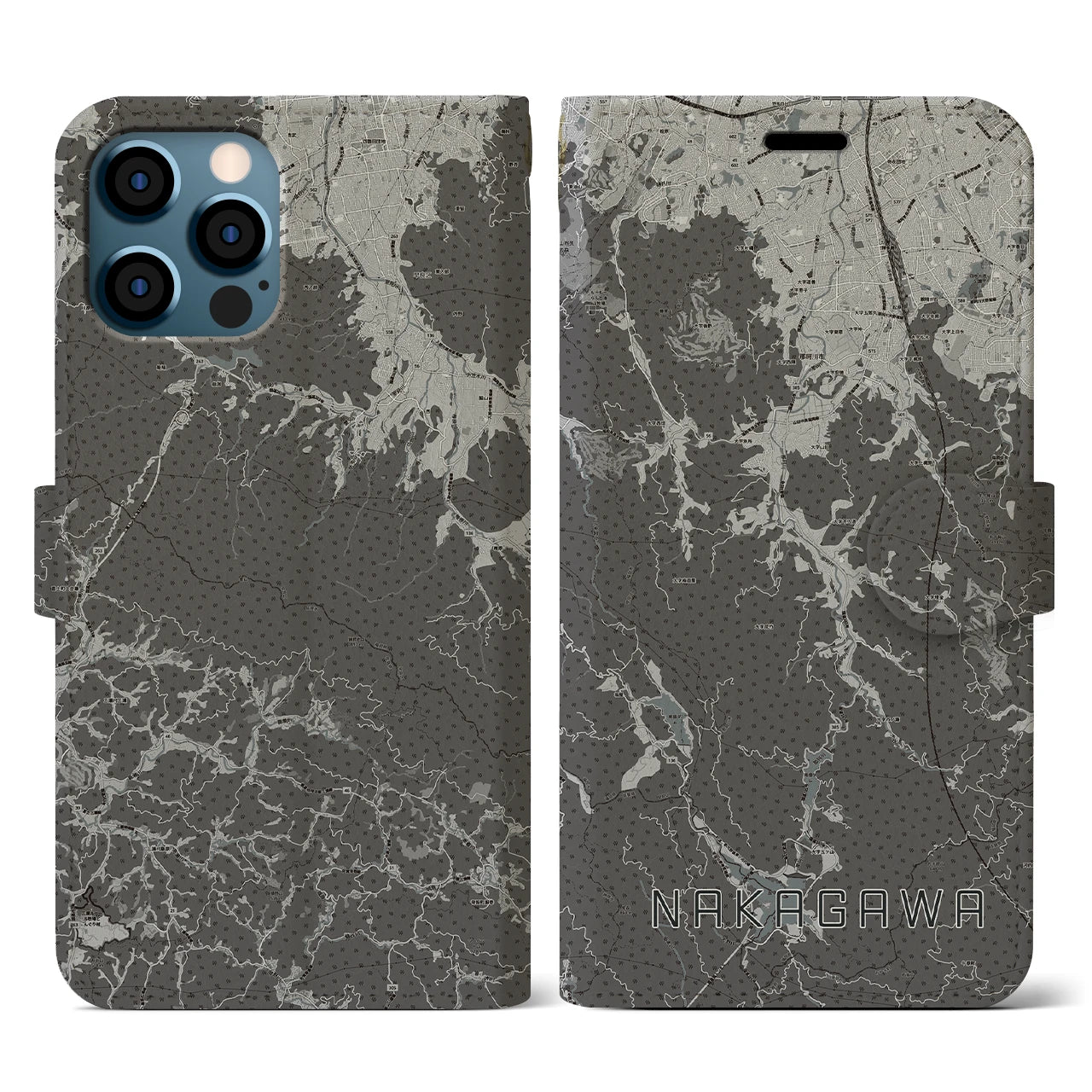 【那珂川(福岡県)】地図柄iPhoneケース(手帳タイプ)
