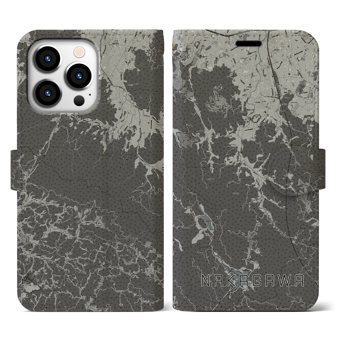【那珂川(福岡県)】地図柄iPhoneケース(手帳タイプ)