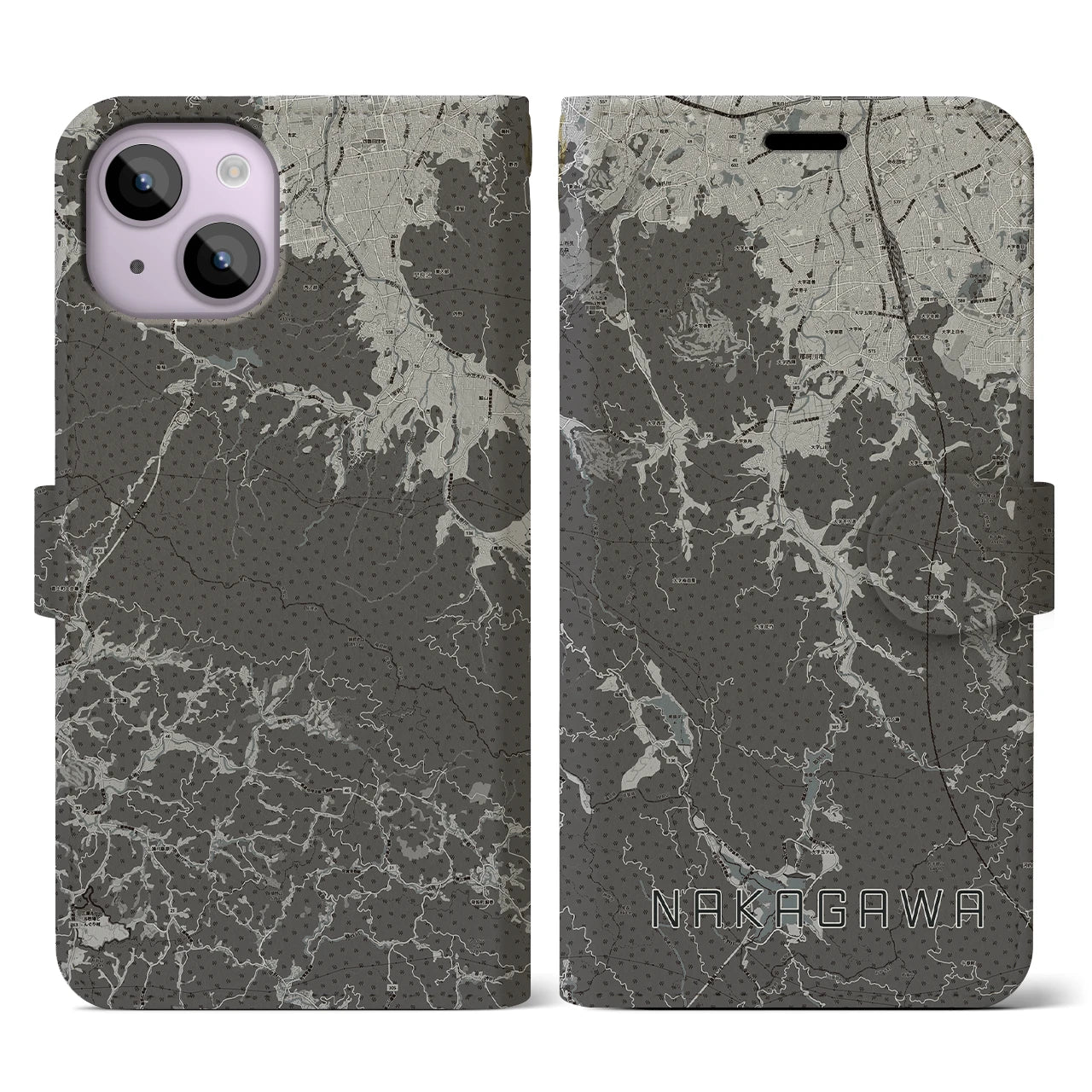 【那珂川(福岡県)】地図柄iPhoneケース(手帳タイプ)