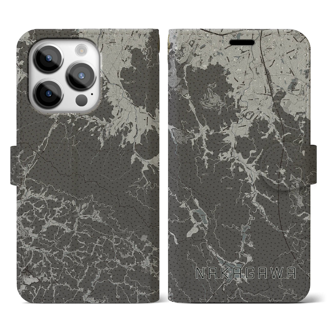 【那珂川(福岡県)】地図柄iPhoneケース(手帳タイプ)