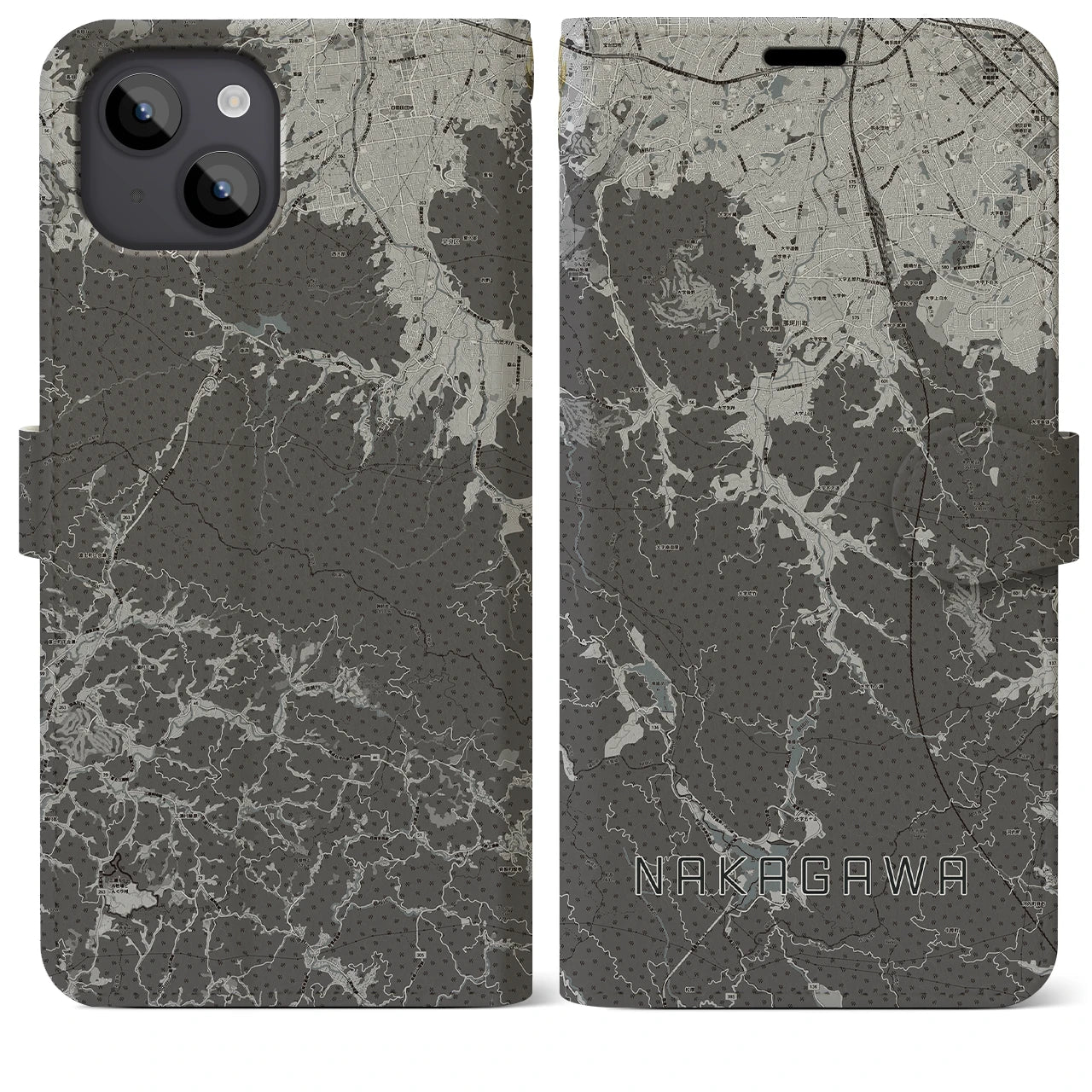 【那珂川(福岡県)】地図柄iPhoneケース(手帳タイプ)