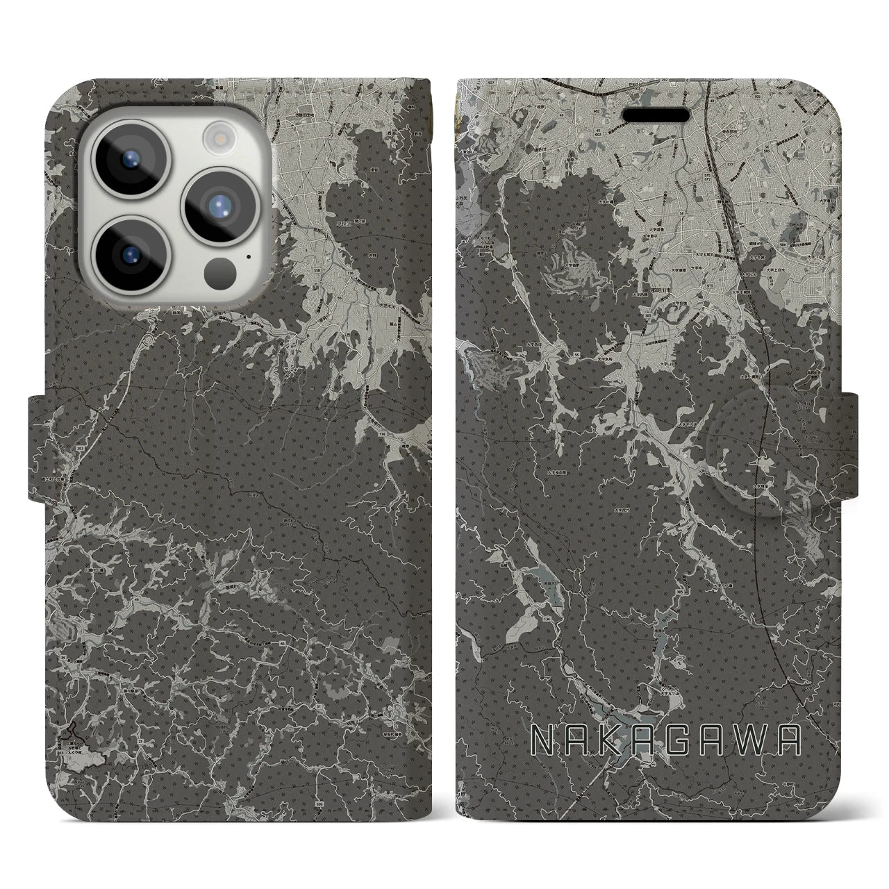 【那珂川(福岡県)】地図柄iPhoneケース(手帳タイプ)