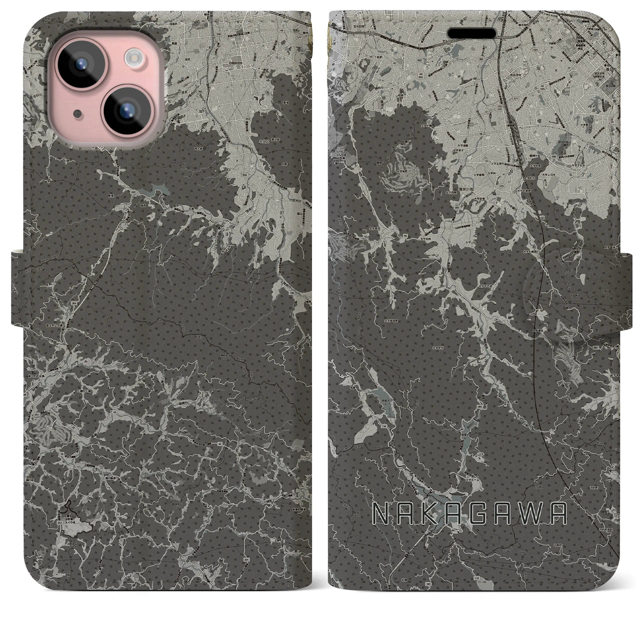 【那珂川(福岡県)】地図柄iPhoneケース(手帳タイプ)