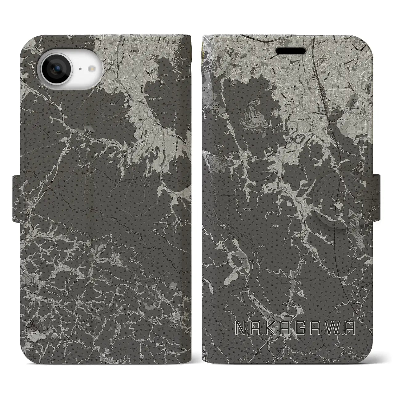 【那珂川(福岡県)】地図柄iPhoneケース(手帳タイプ)