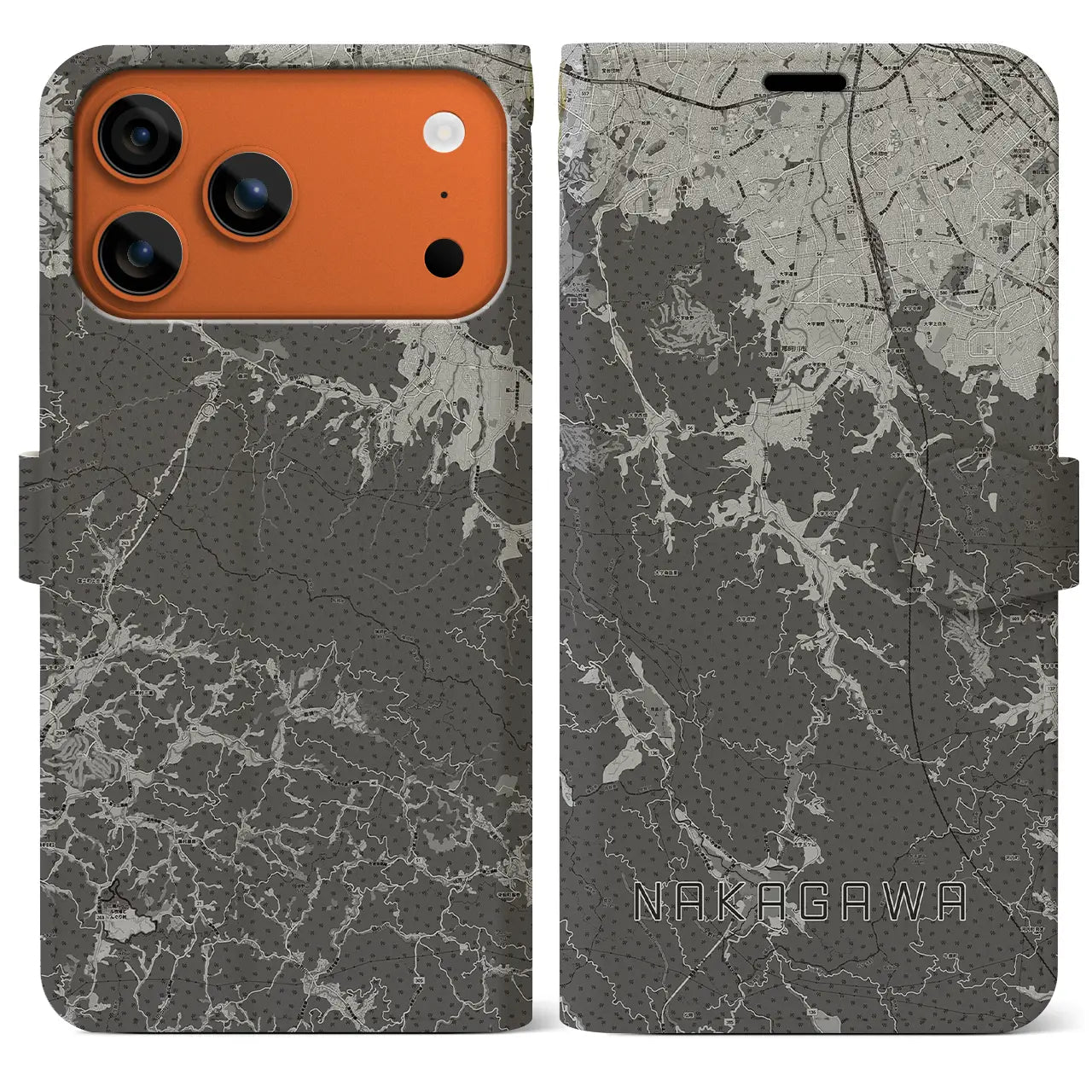 【那珂川(福岡県)】地図柄iPhoneケース(手帳タイプ)