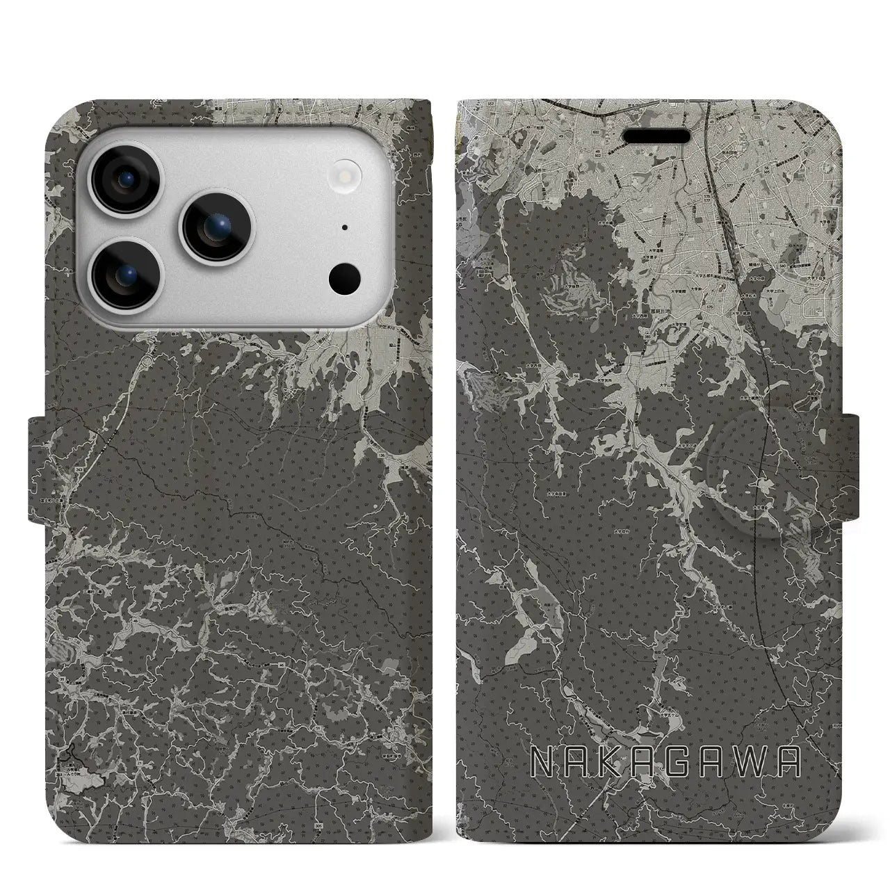 【那珂川(福岡県)】地図柄iPhoneケース(手帳タイプ)