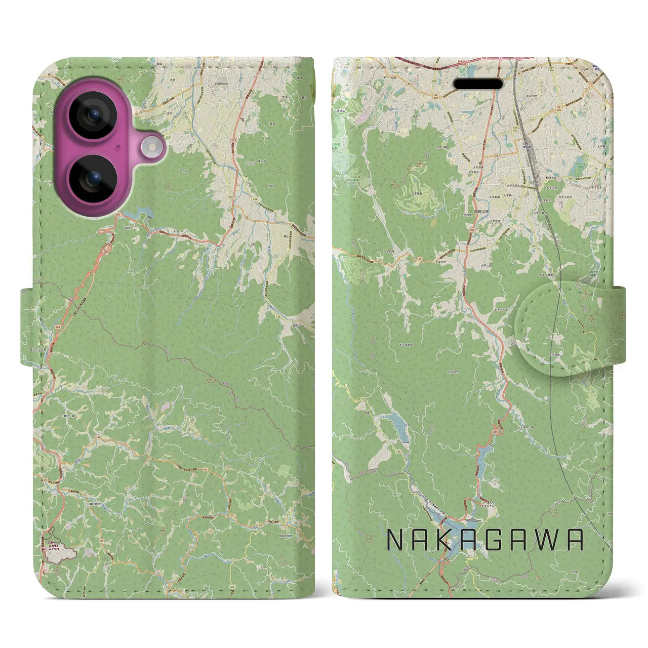 【那珂川(福岡県)】地図柄iPhoneケース(手帳タイプ)