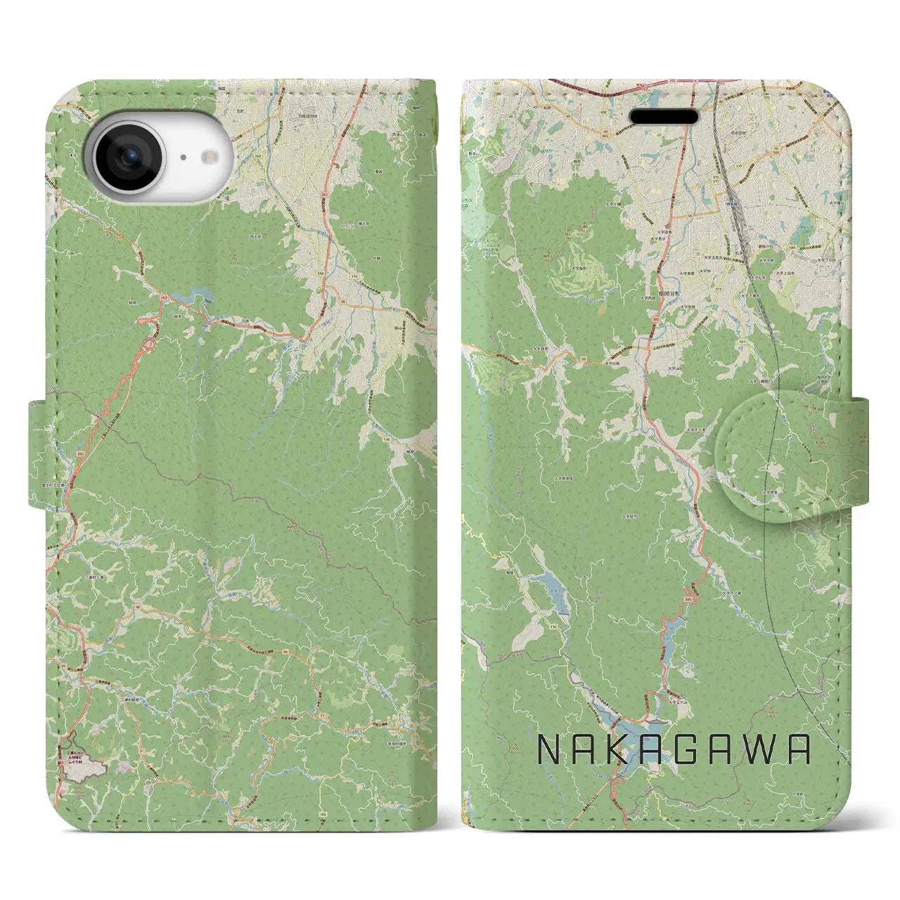 【那珂川(福岡県)】地図柄iPhoneケース(手帳タイプ)