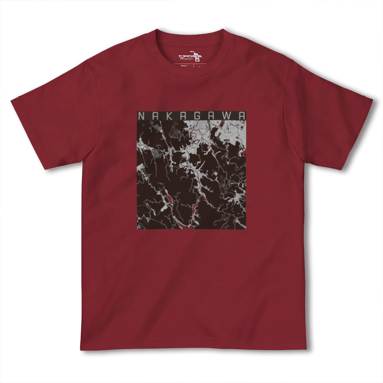 【那珂川(福岡県)】地図柄ヘビーウェイトTシャツ