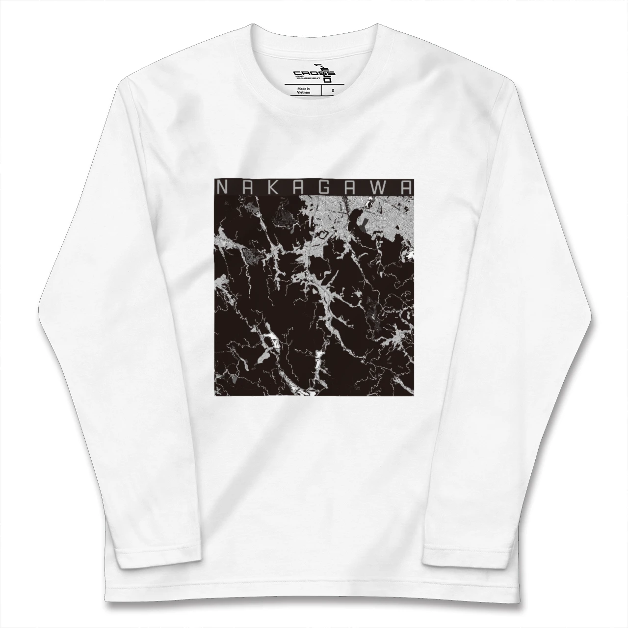 【那珂川(福岡県)】地図柄ロングスリーブTシャツ