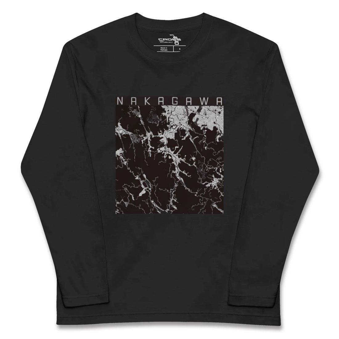 【那珂川(福岡県)】地図柄ロングスリーブTシャツ
