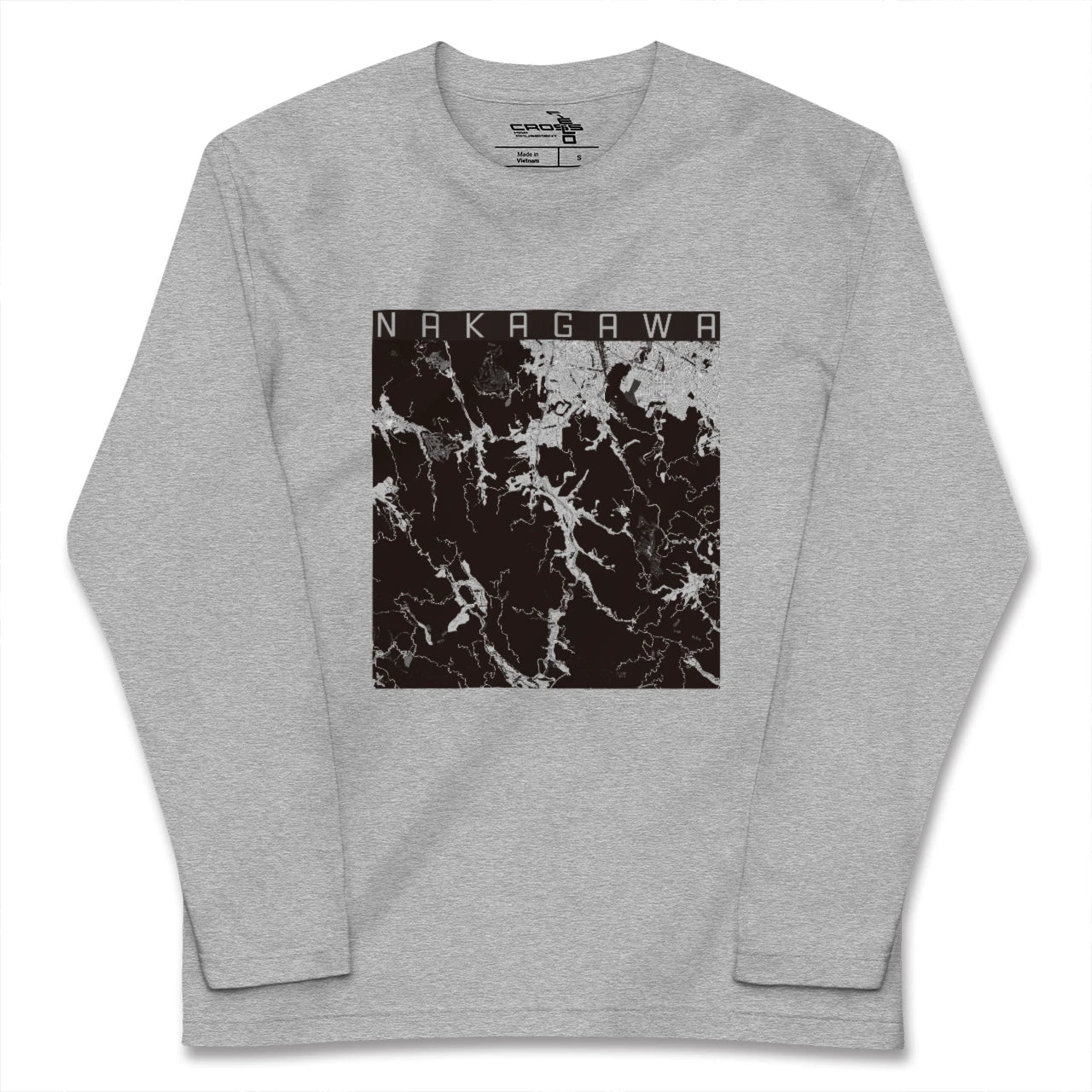 【那珂川(福岡県)】地図柄ロングスリーブTシャツ