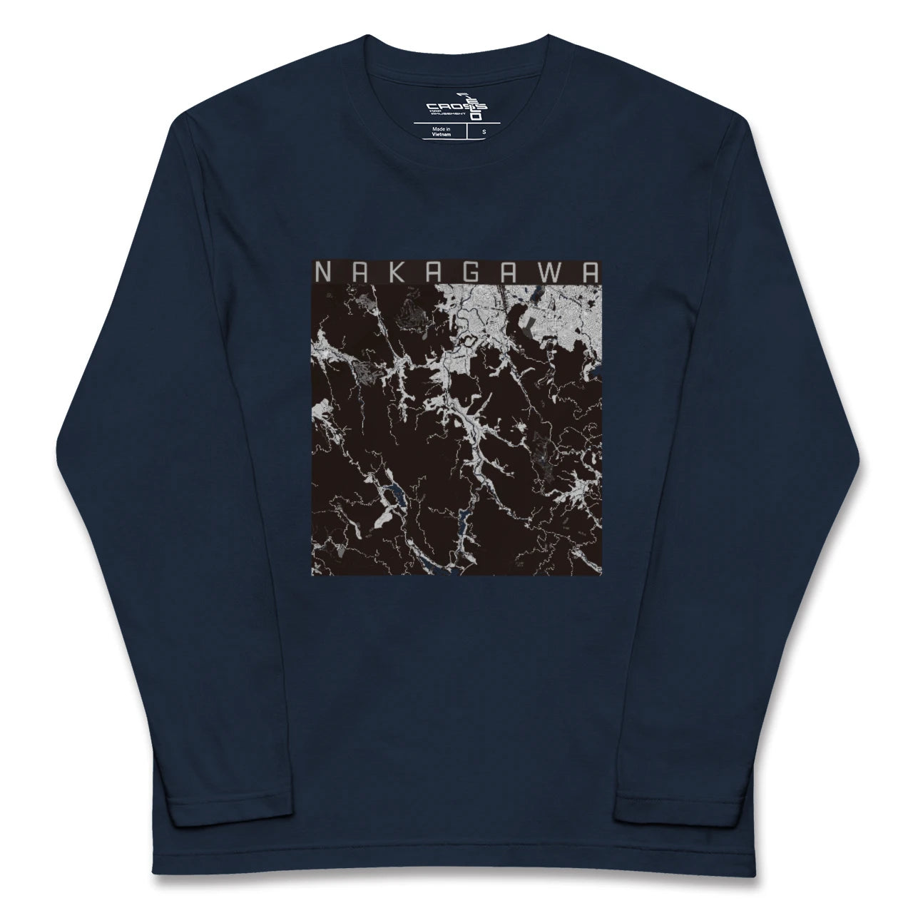【那珂川(福岡県)】地図柄ロングスリーブTシャツ
