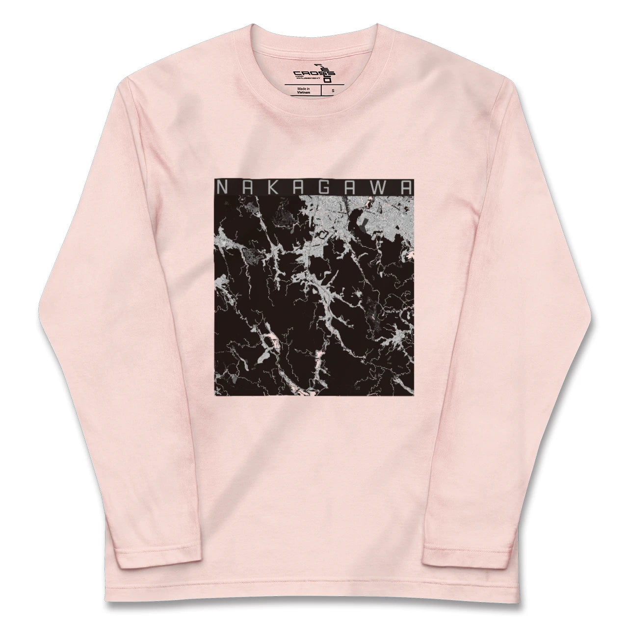 【那珂川(福岡県)】地図柄ロングスリーブTシャツ