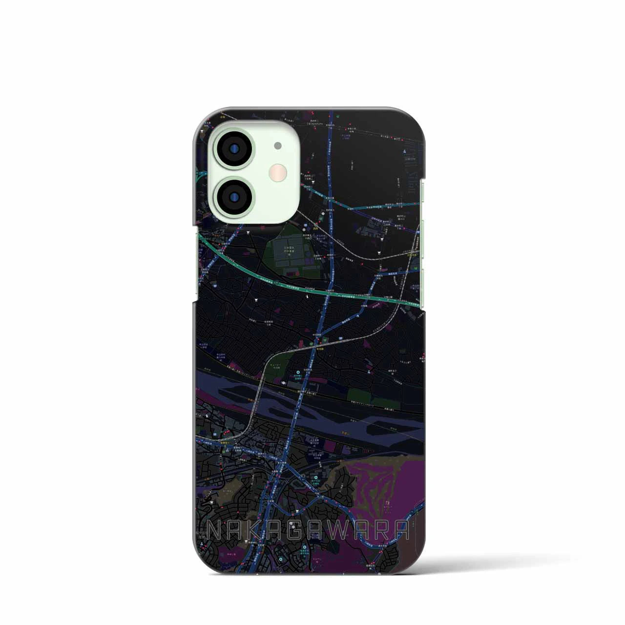 【中河原(東京都)】地図柄iPhoneケース(バックカバータイプ)