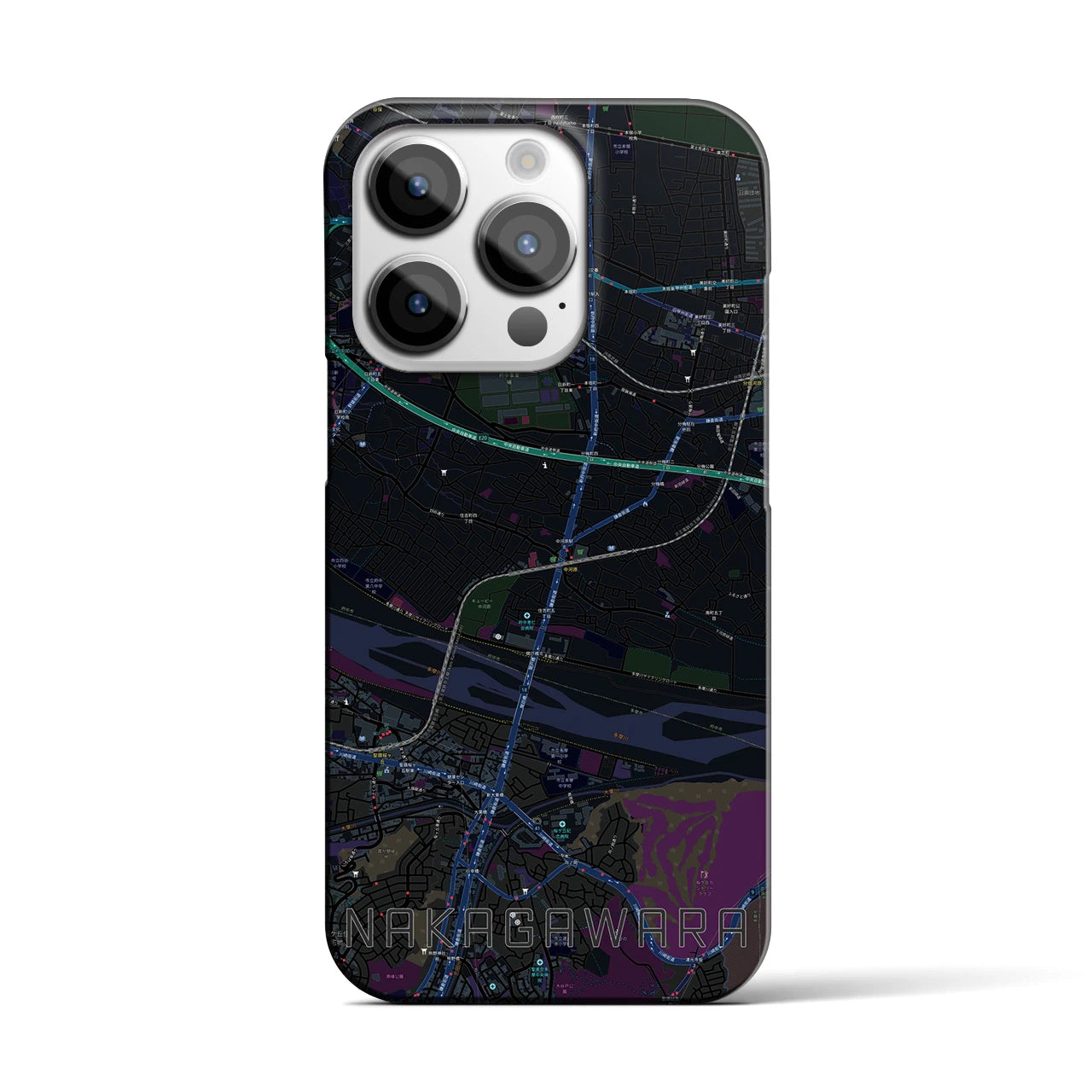 【中河原(東京都)】地図柄iPhoneケース(バックカバータイプ)