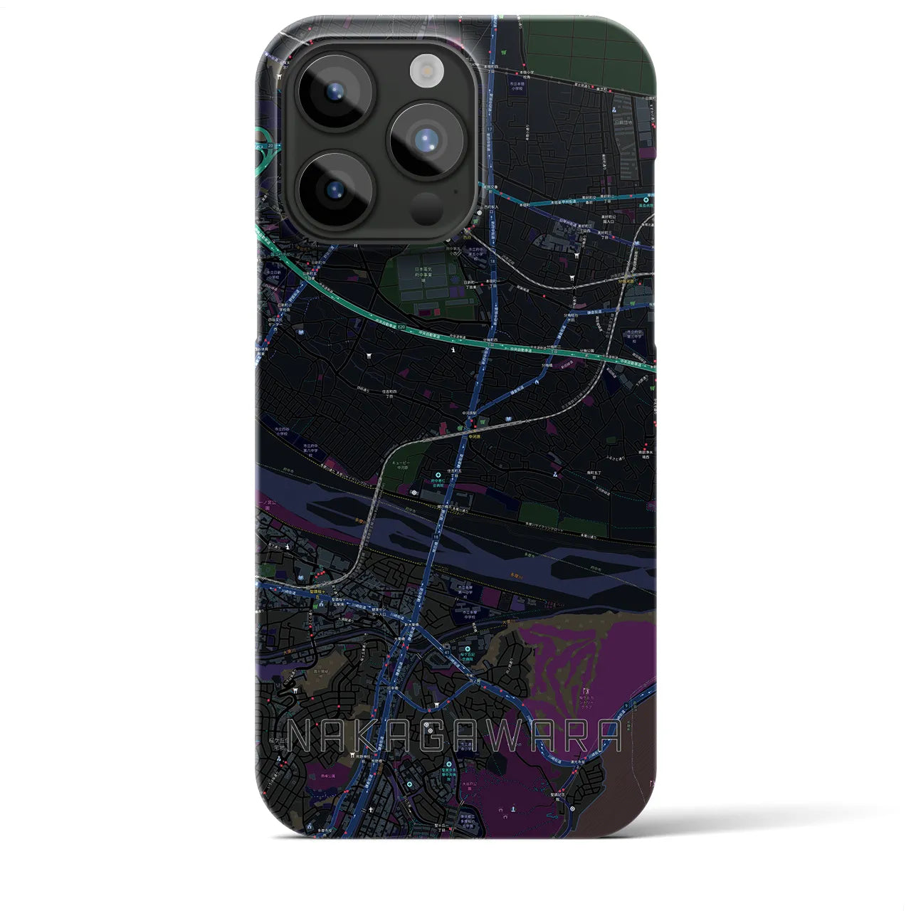 【中河原(東京都)】地図柄iPhoneケース(バックカバータイプ)